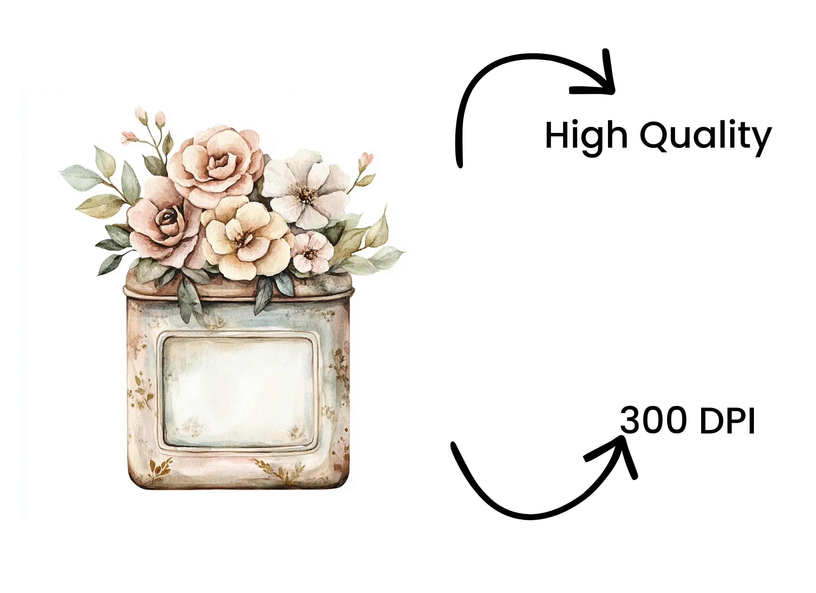 Vintage Floral Arrangement Clipart Bundle - Image 4