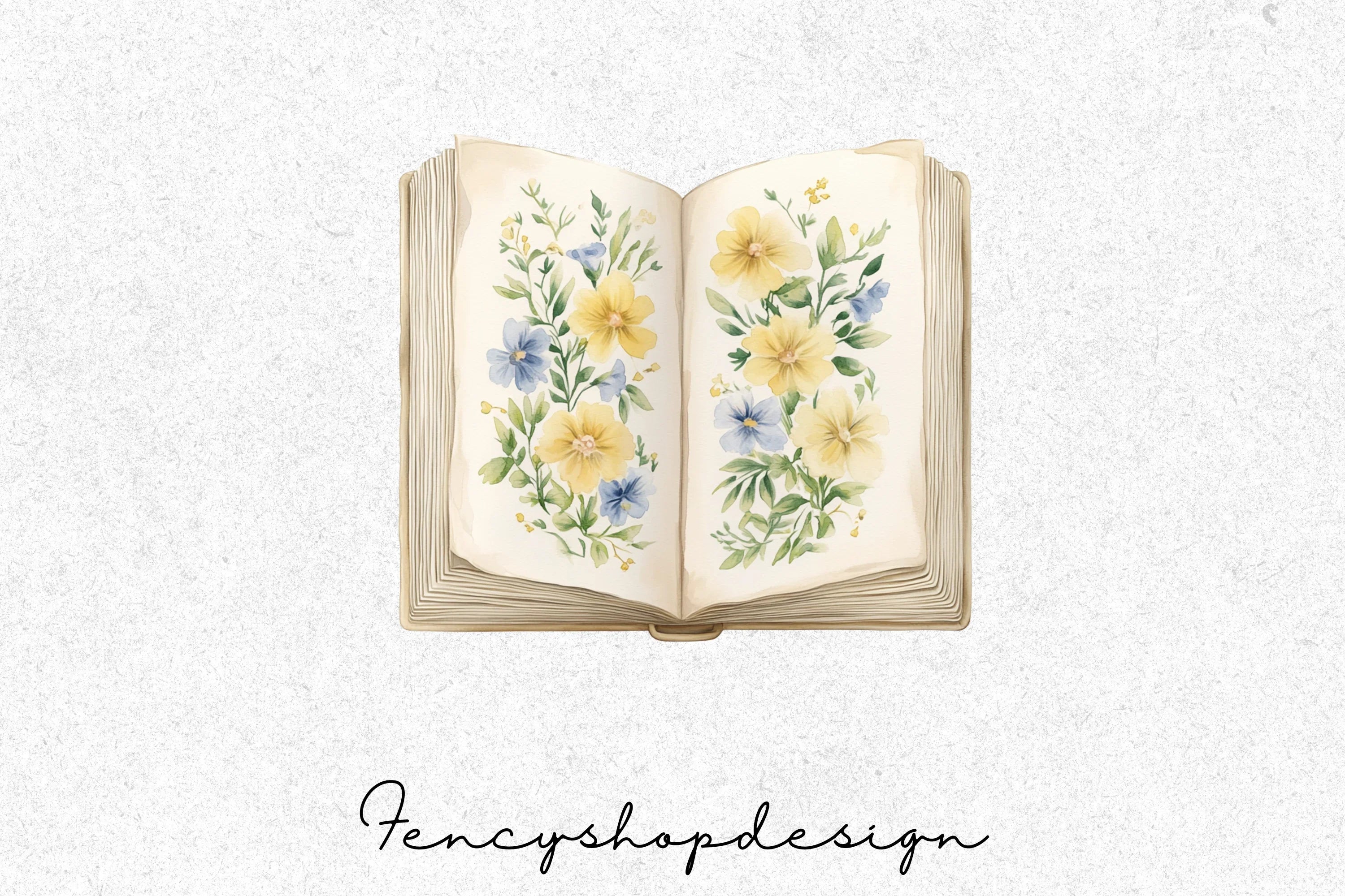 Vintage Floral Books Clipart Bundle - Image 6