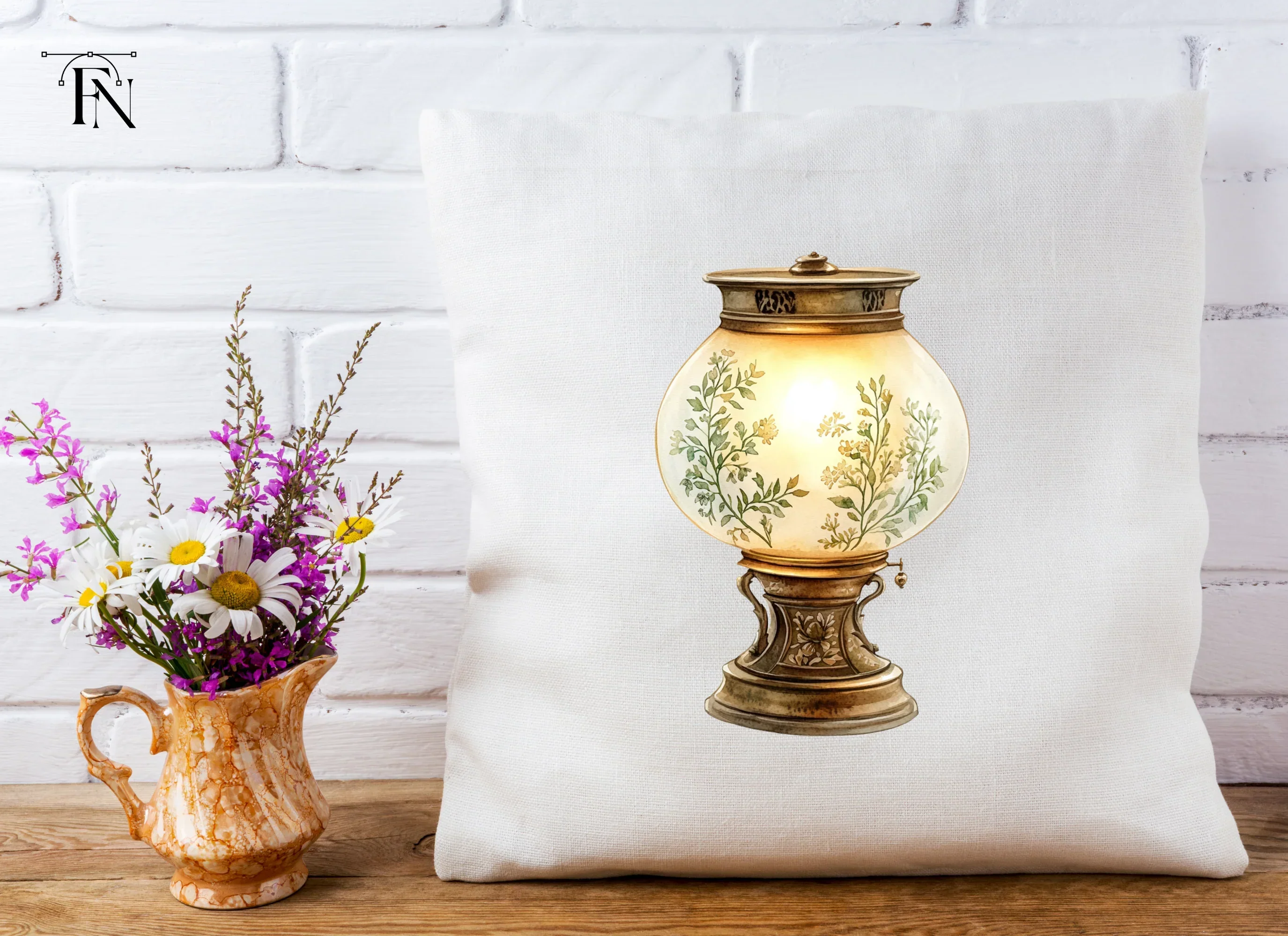 Vintage Floral Lamps Clipart Bundle - Image 5
