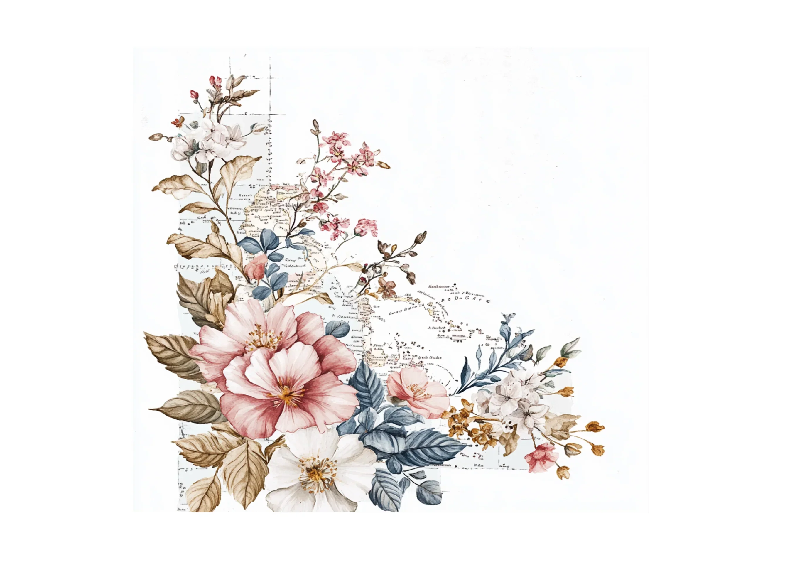 Vintage Floral Map Borders Clipart Bundle - Image 3