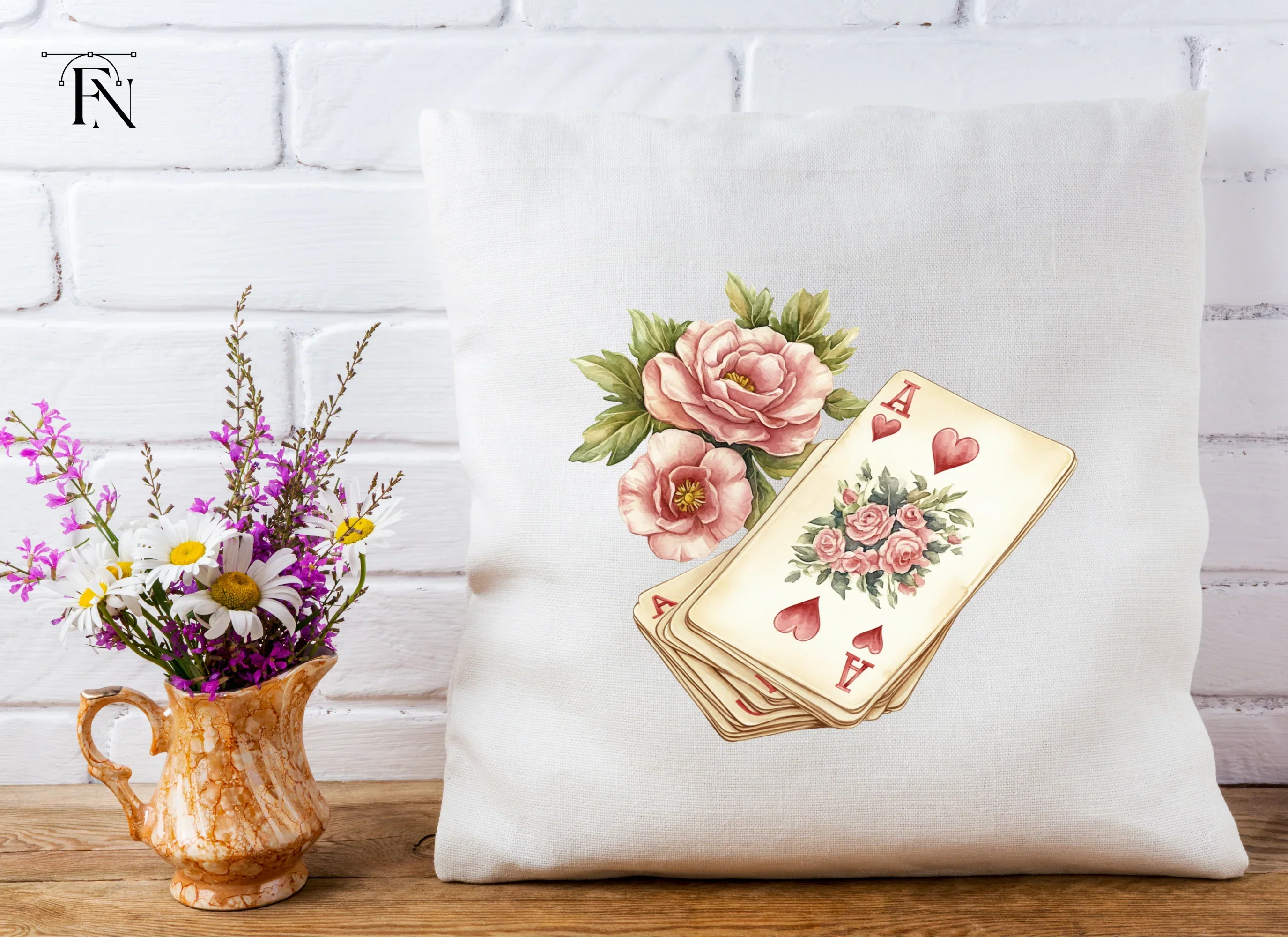 Vintage Floral Playing Cards Clipart Bundle - Image 2