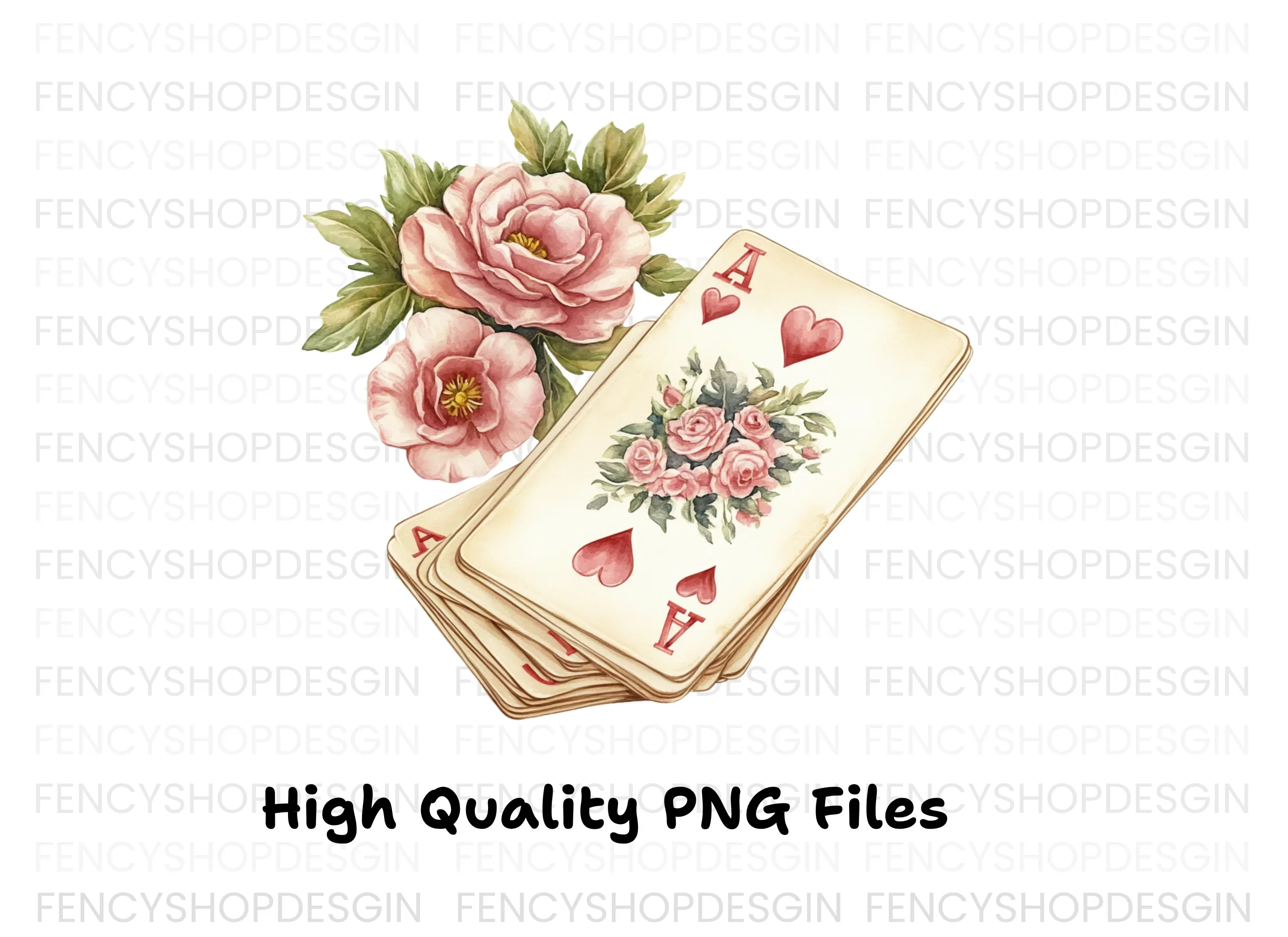 Vintage Floral Playing Cards Clipart Bundle - Image 5
