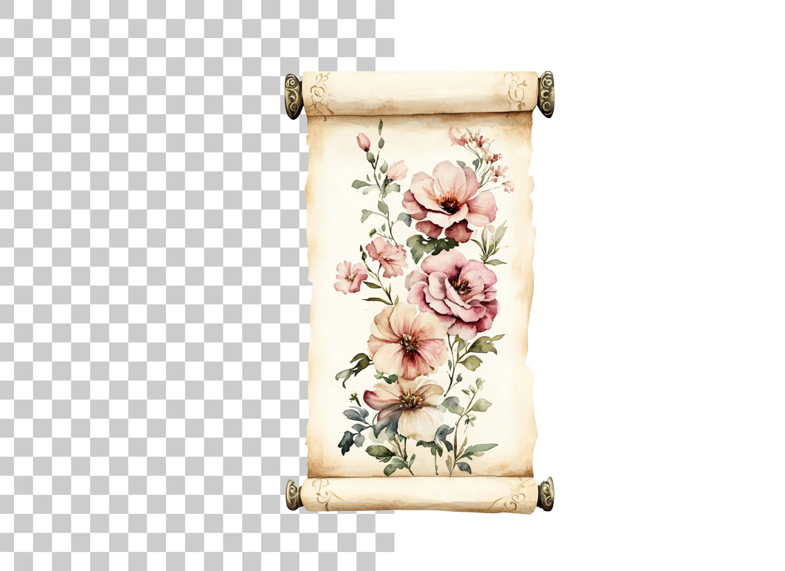 Vintage Floral Scroll Clipart Bundle - Image 3