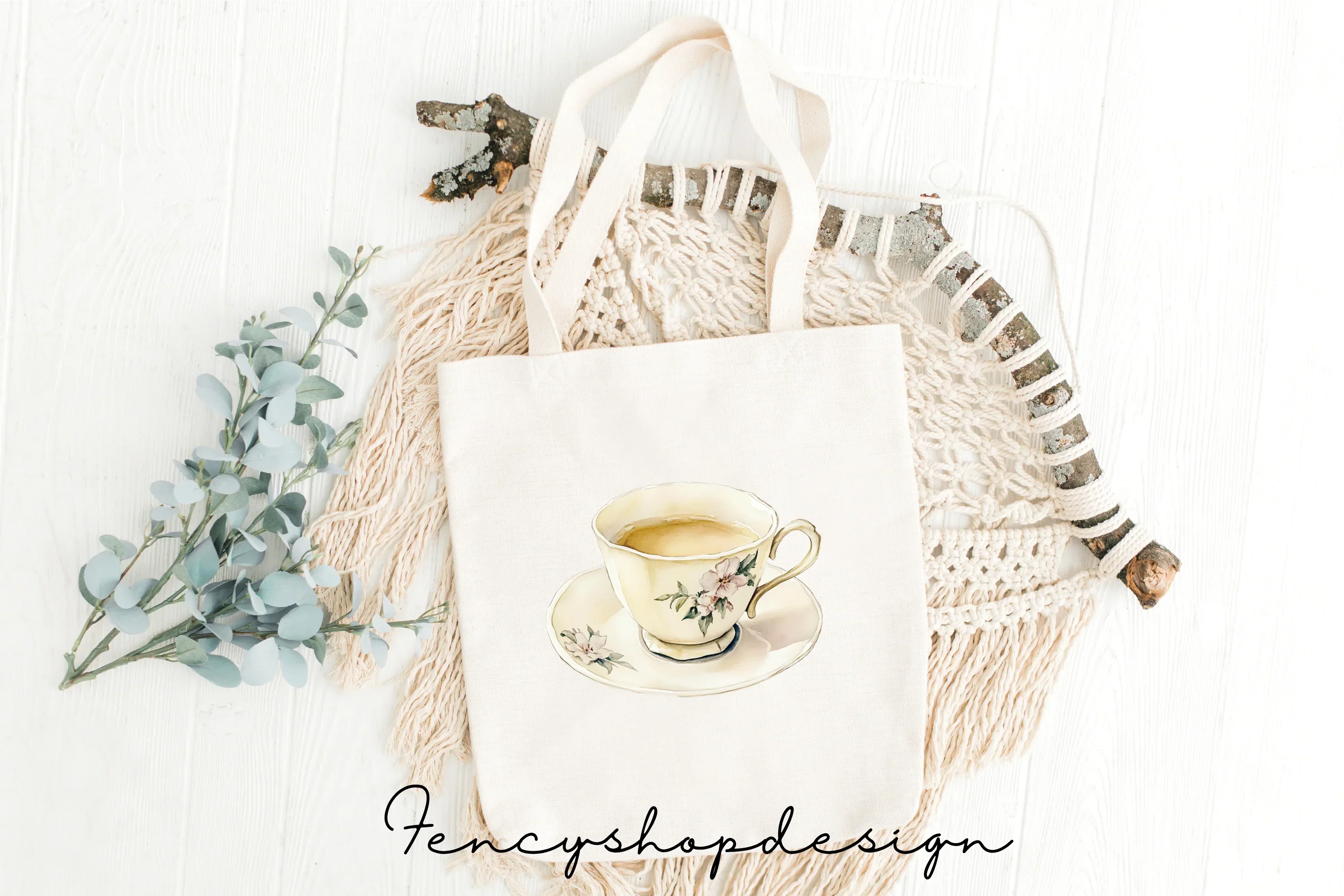 Vintage Floral Teacups Clipart Bundle - Image 3