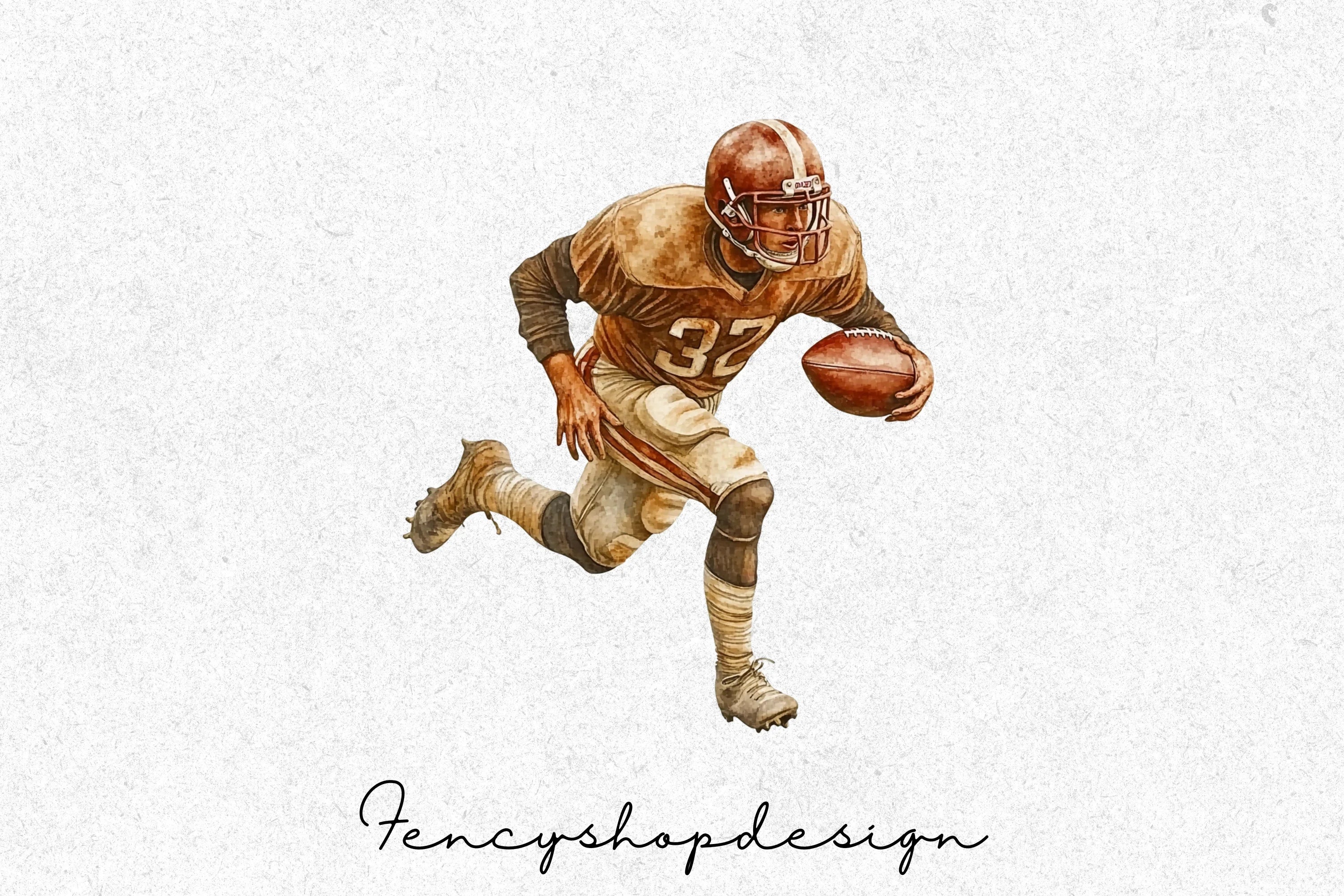 Vintage Football Player Clipart Bundle - Image 4