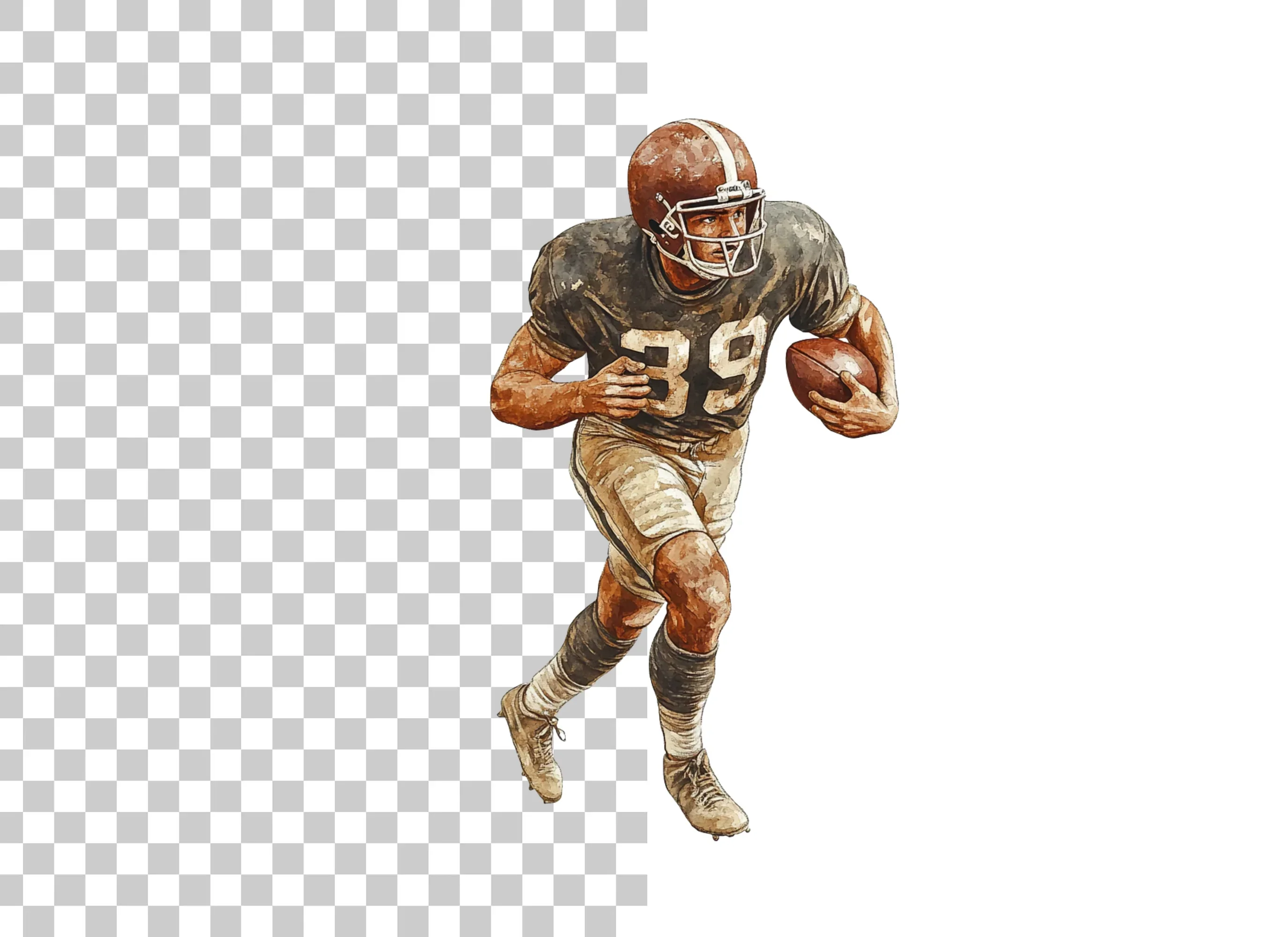 Vintage Football Player Clipart Bundle - Image 2