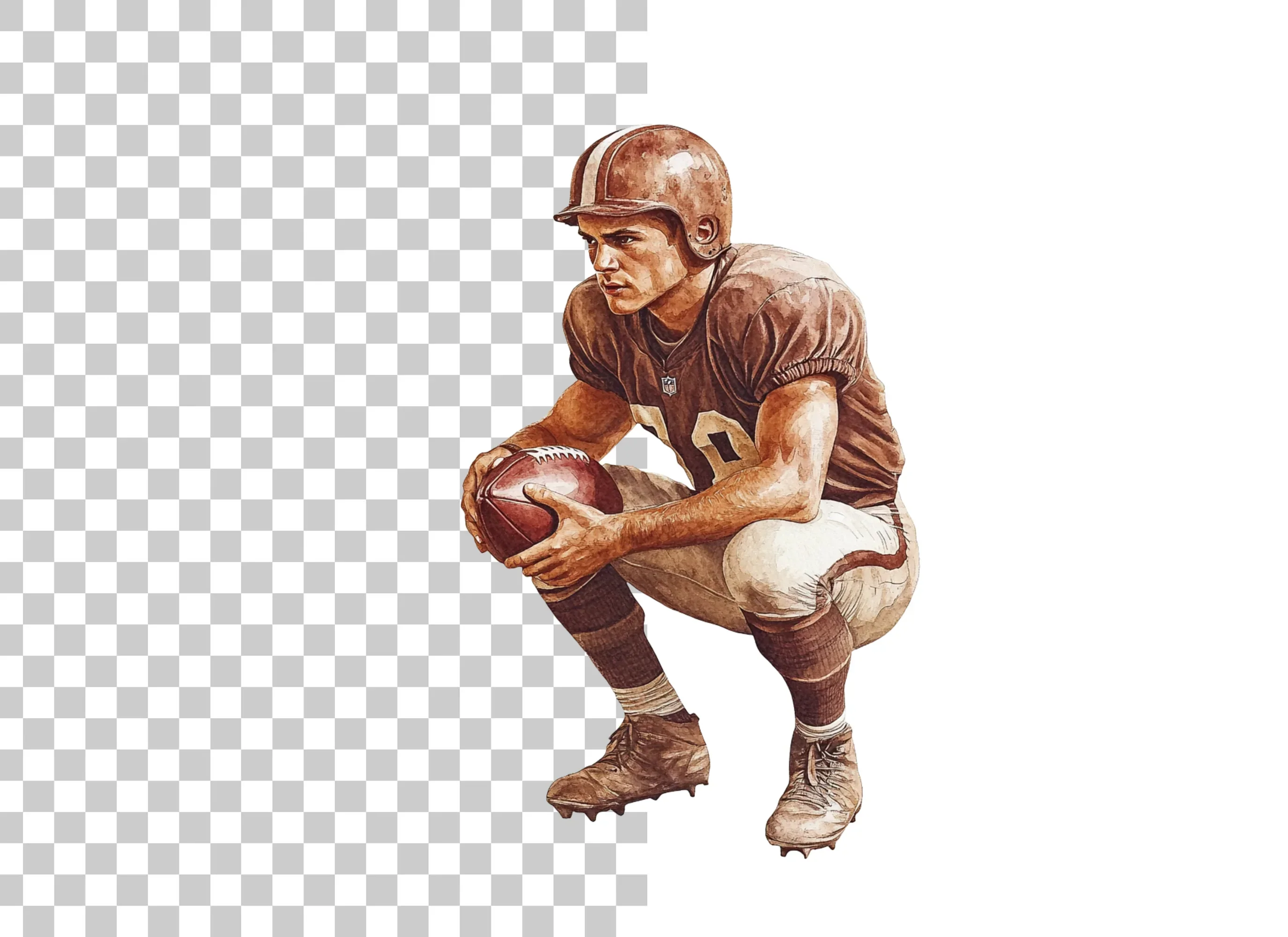 Vintage Football Players Clipart Bundle - Image 2