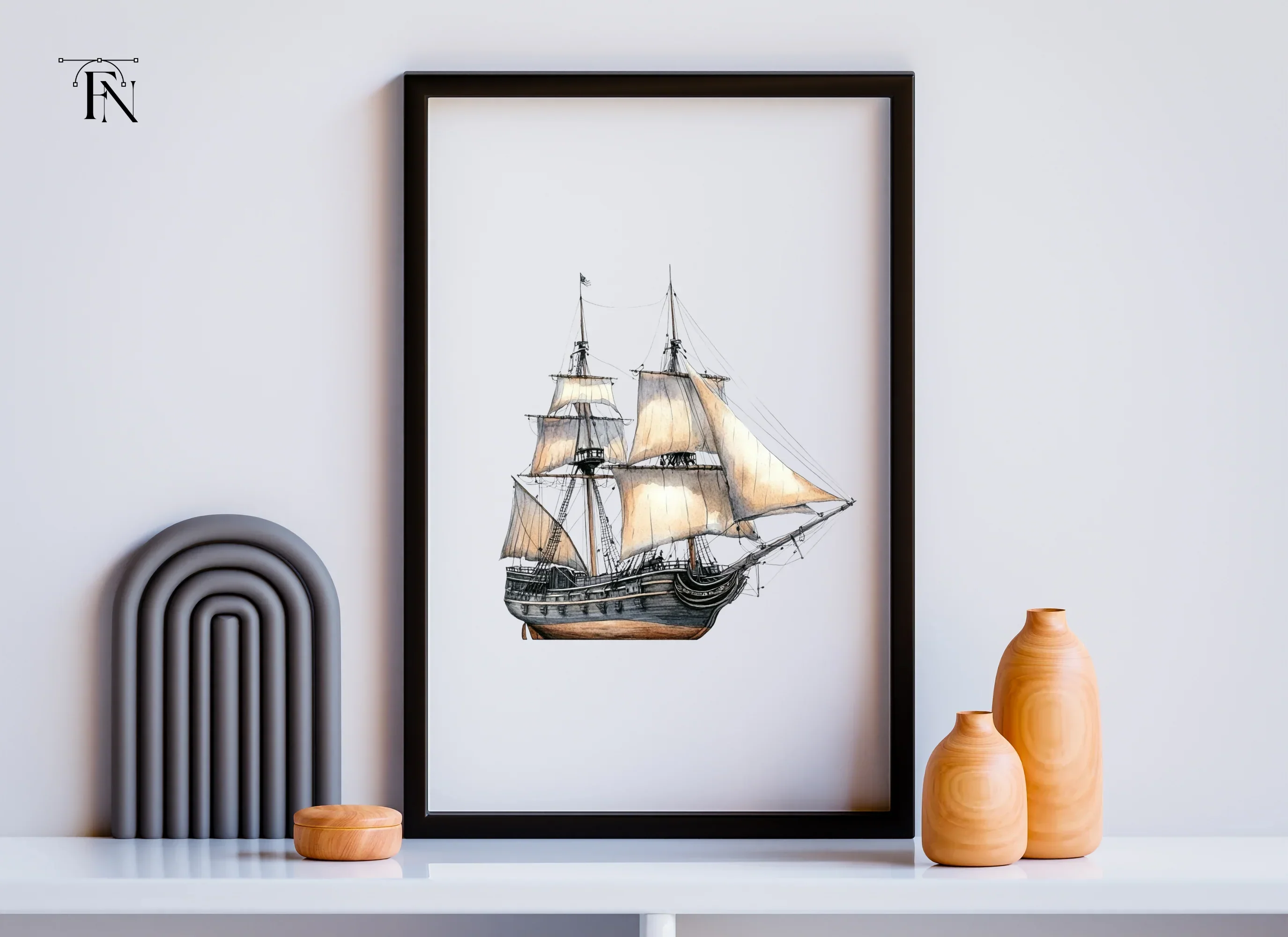 Vintage Galleon Ship Clipart Bundle - Image 4