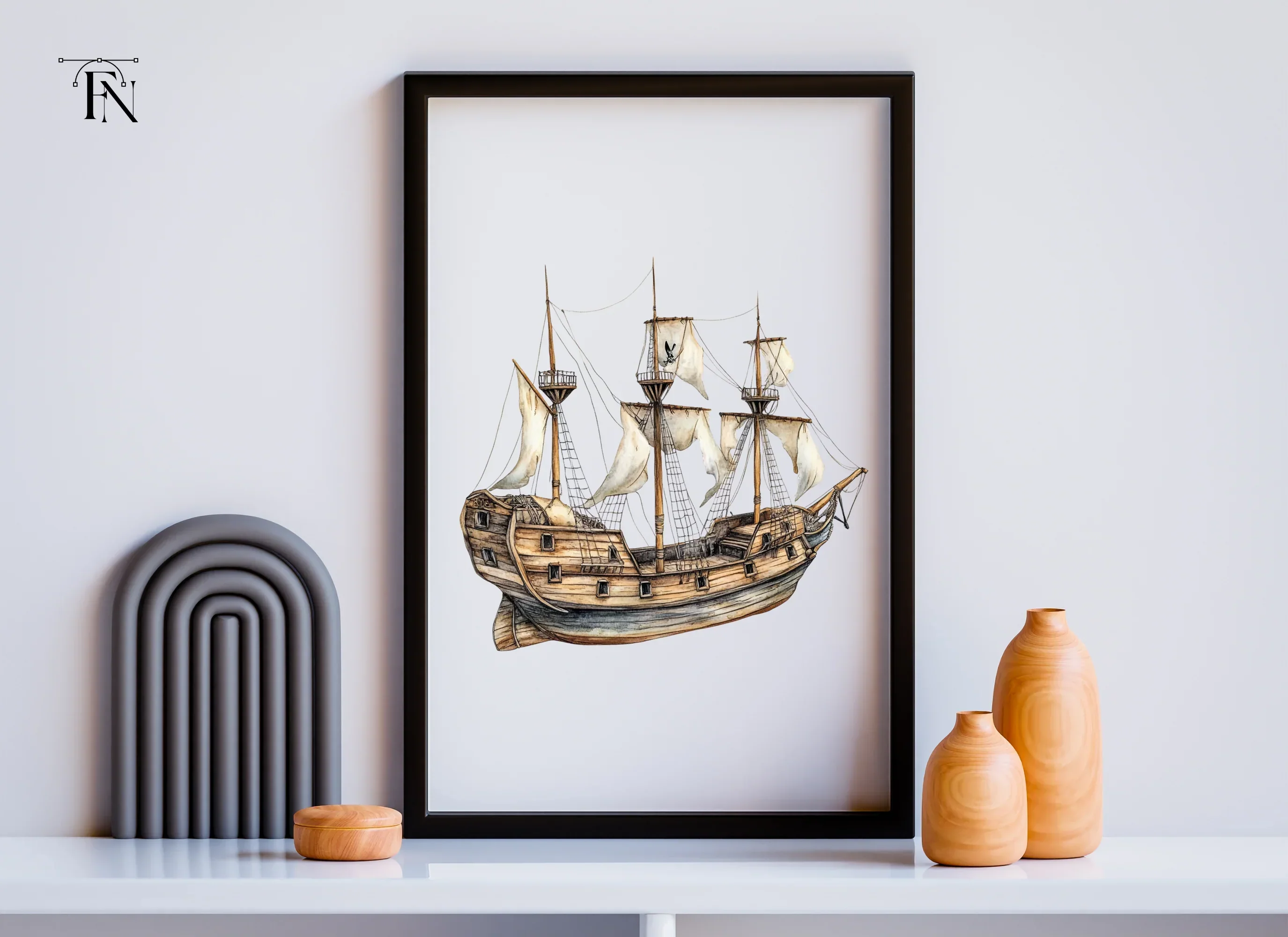 Vintage Galleon Ship Clipart Bundle - Image 6
