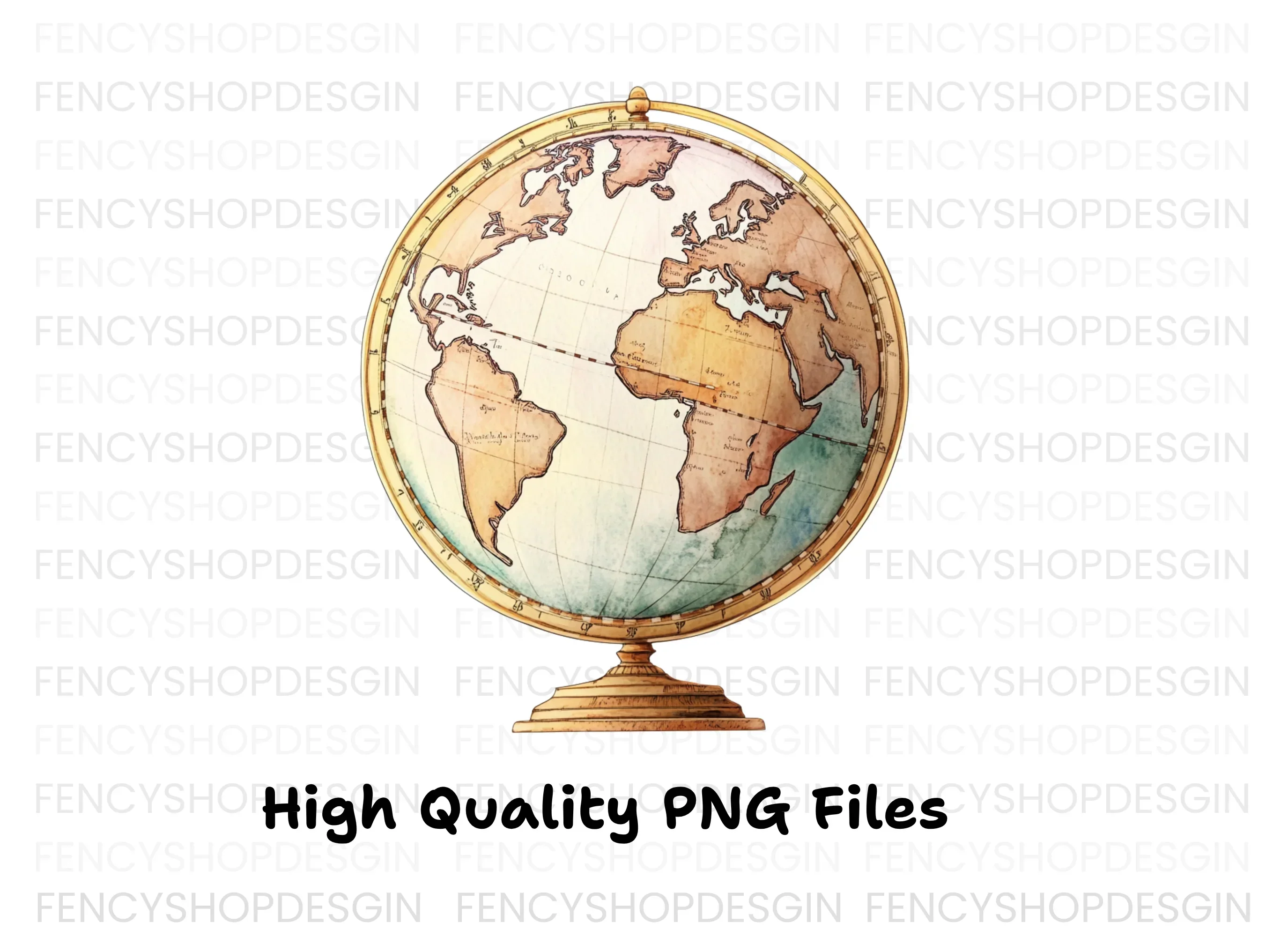 Vintage Globe Clipart Bundle - Image 2
