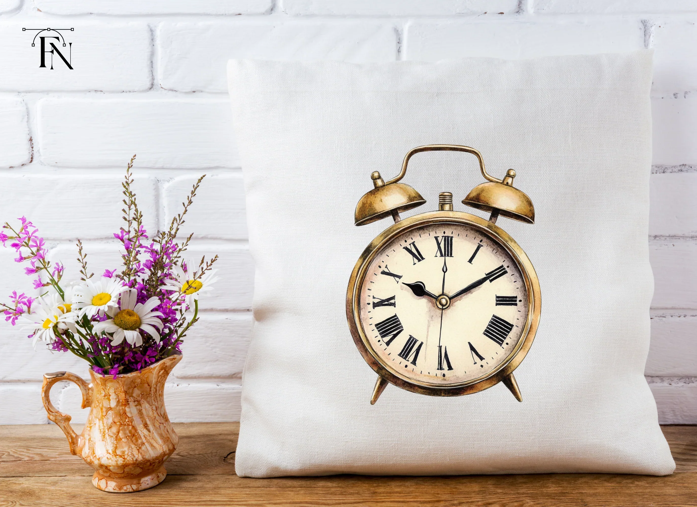 Vintage Gold Alarm Clock Clipart Bundle - Image 6