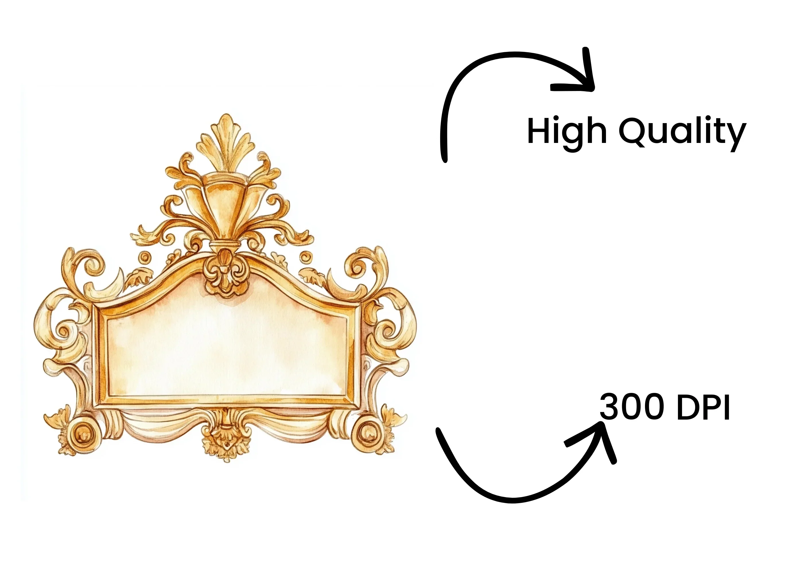 Vintage Gold Frame Clipart Bundle - Image 4