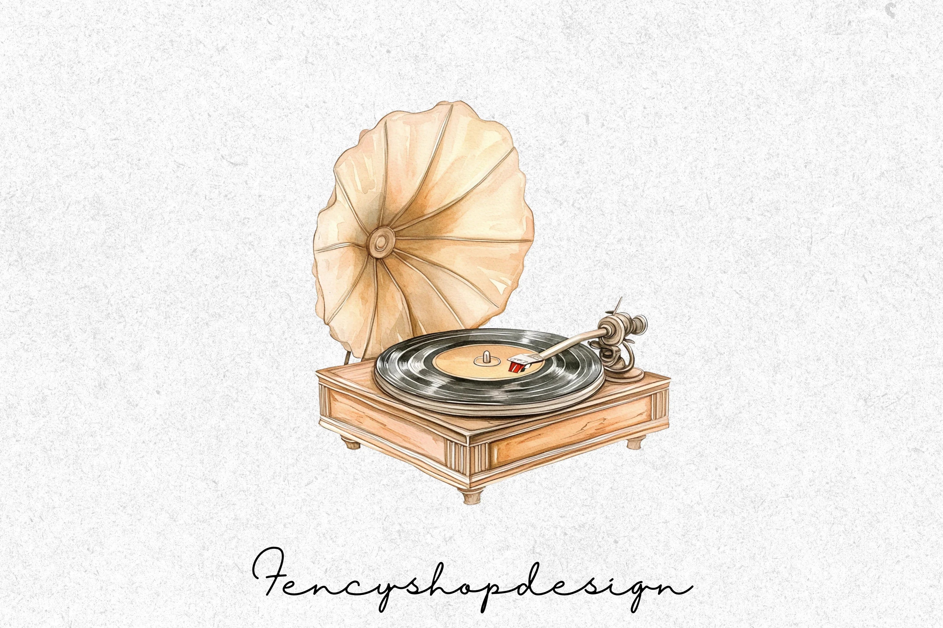 Vintage Gramophone Clipart Bundle - Image 3