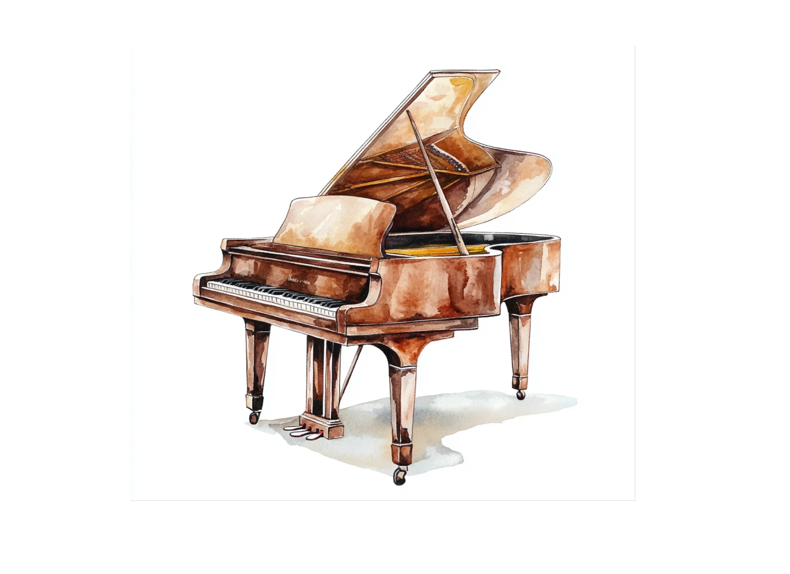 Vintage Grand Piano Clipart Bundle - Image 3