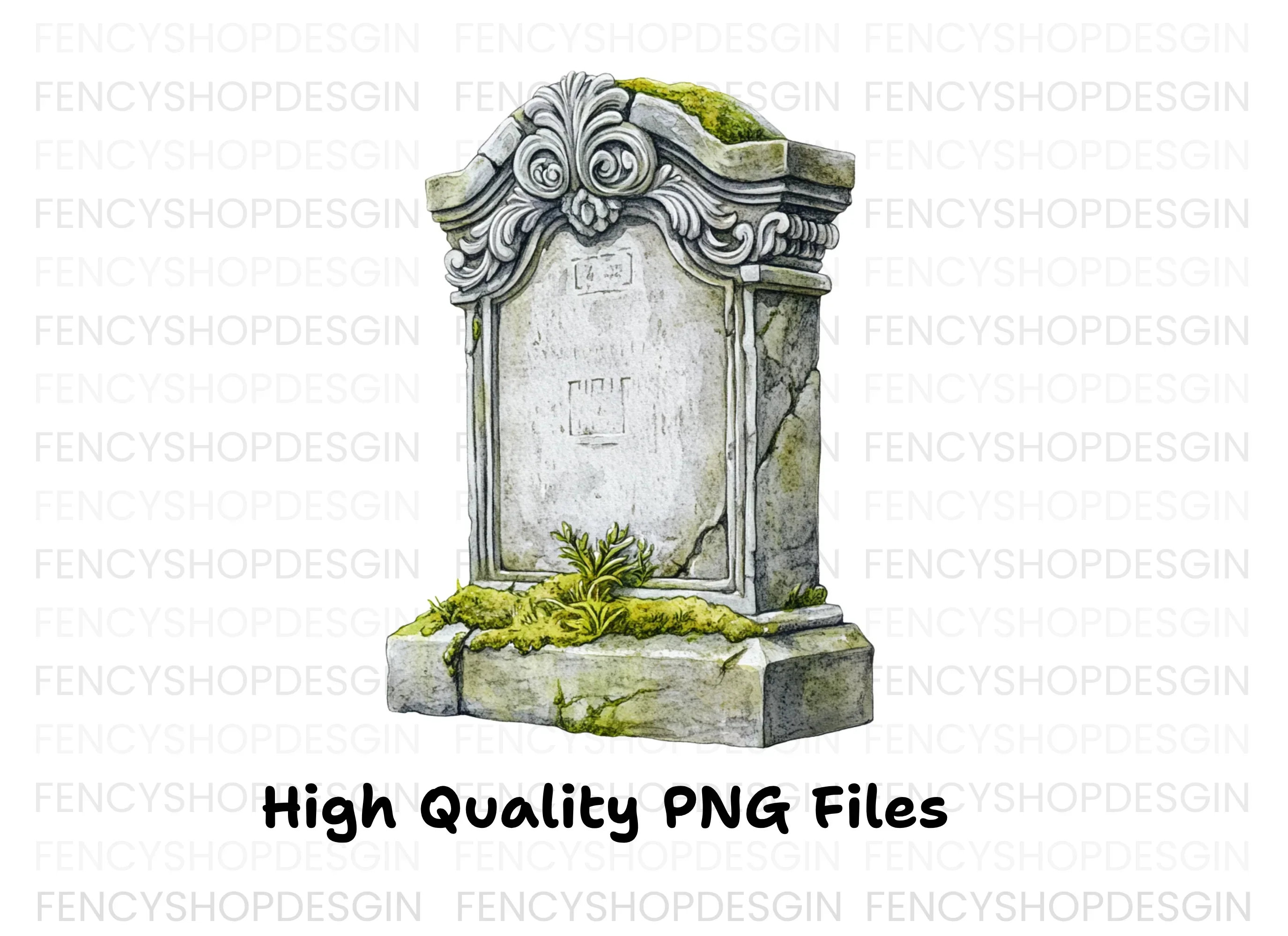 Vintage Gravestones Clipart Bundle - Image 4