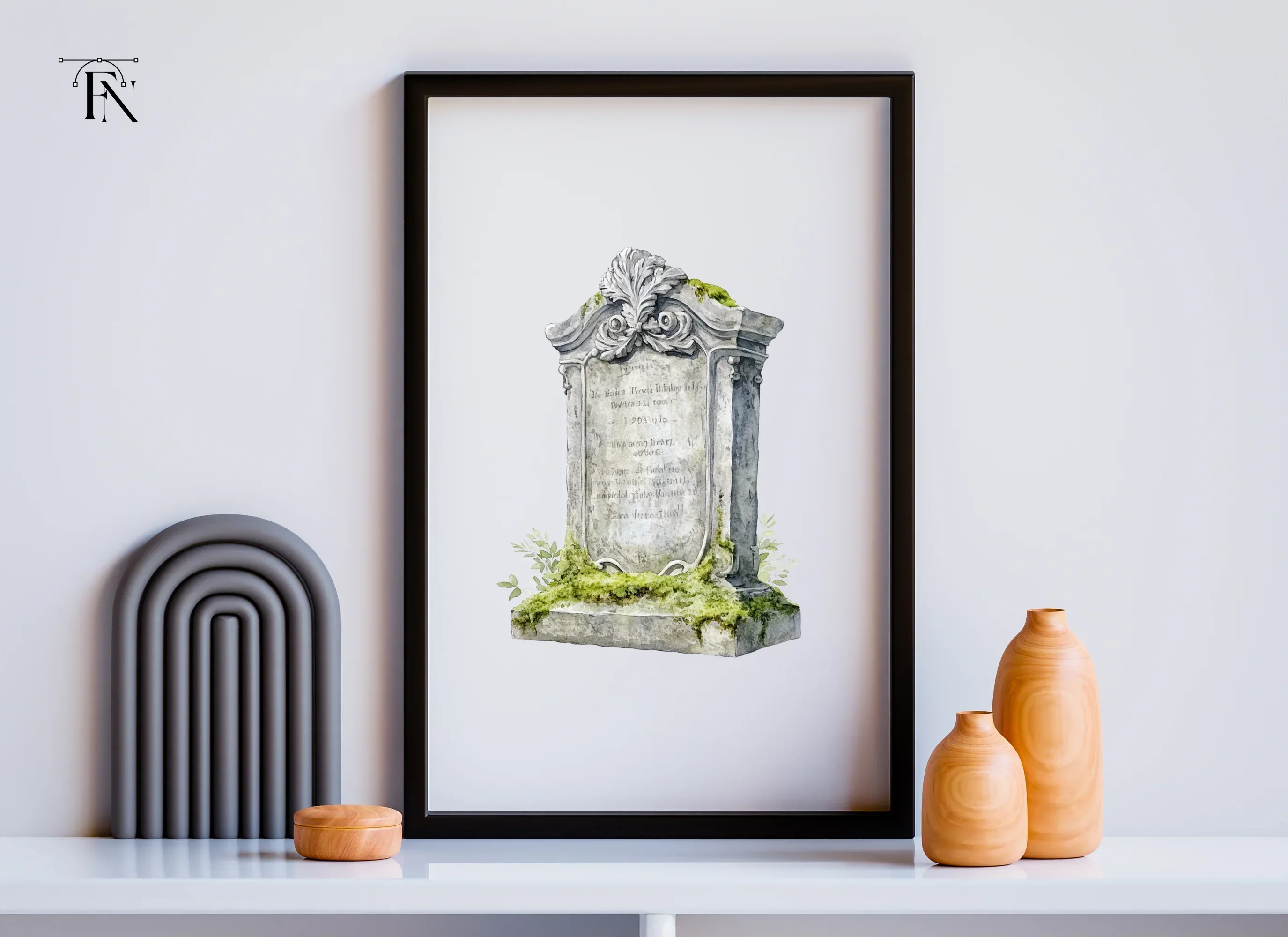 Vintage Gravestones Clipart Bundle - Image 6