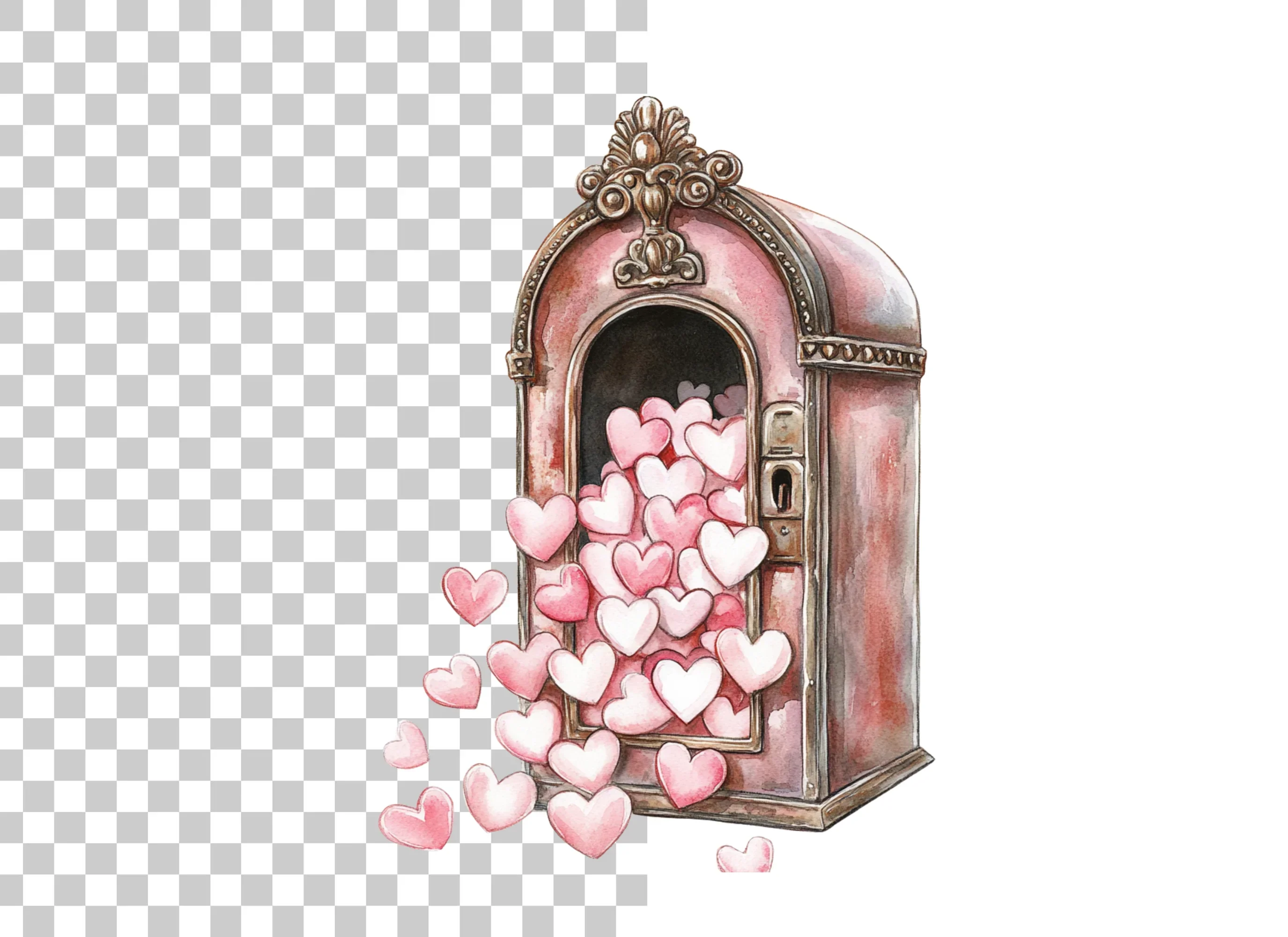 Vintage Heart Box Clipart Bundle - Image 2