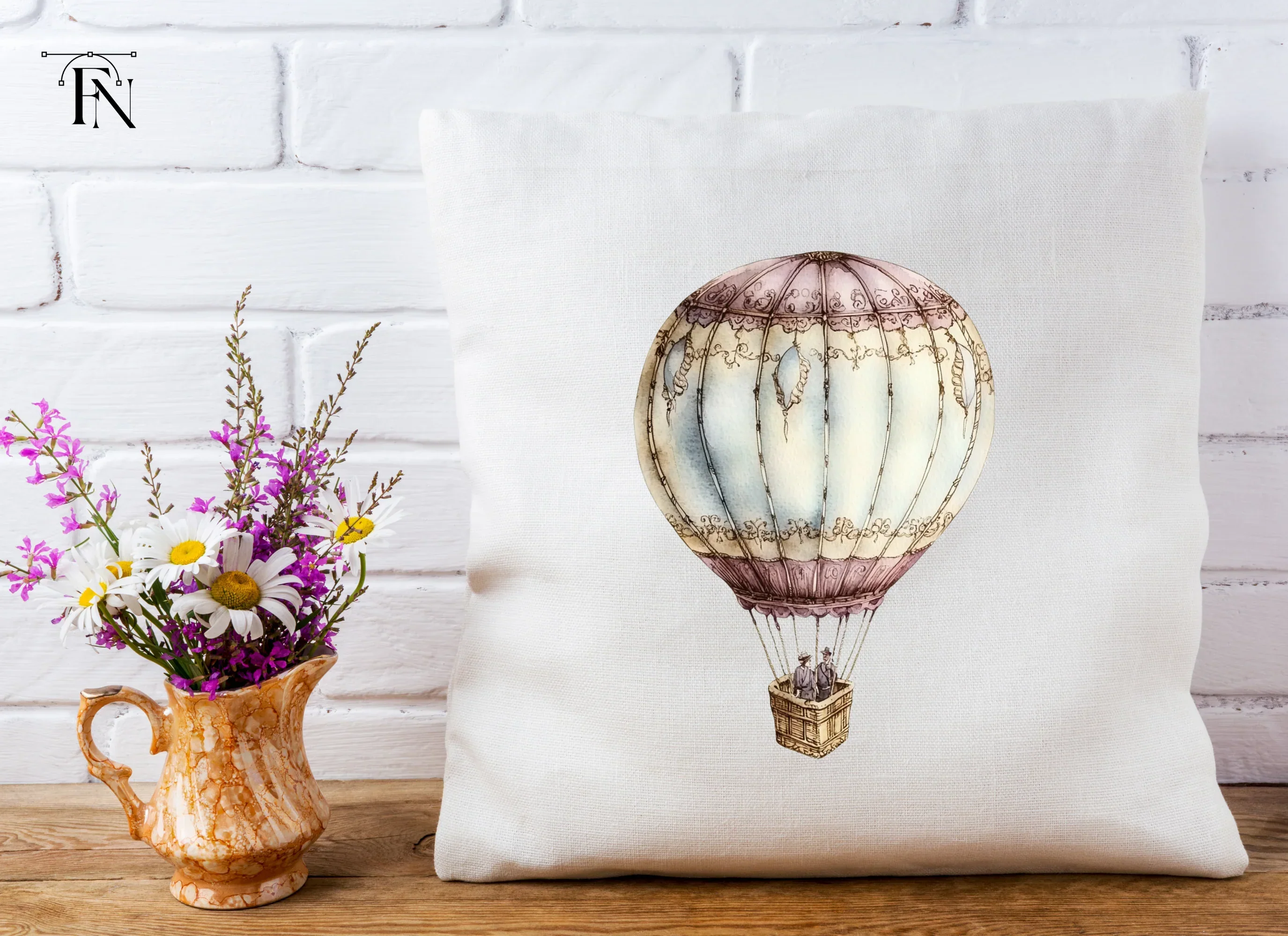 Vintage Hot Air Balloon Clipart Bundle - Image 5