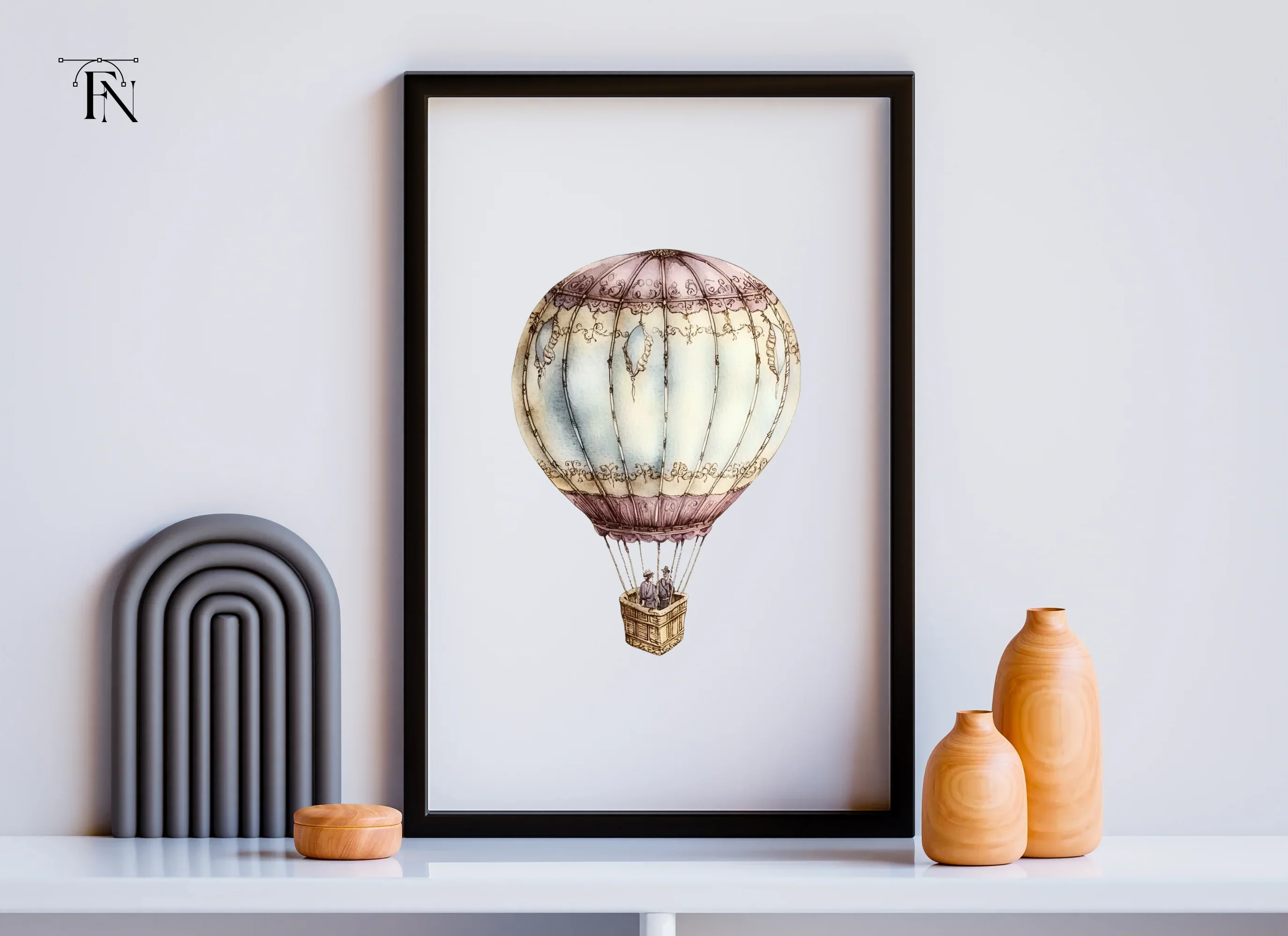 Vintage Hot Air Balloon Clipart Bundle - Image 6