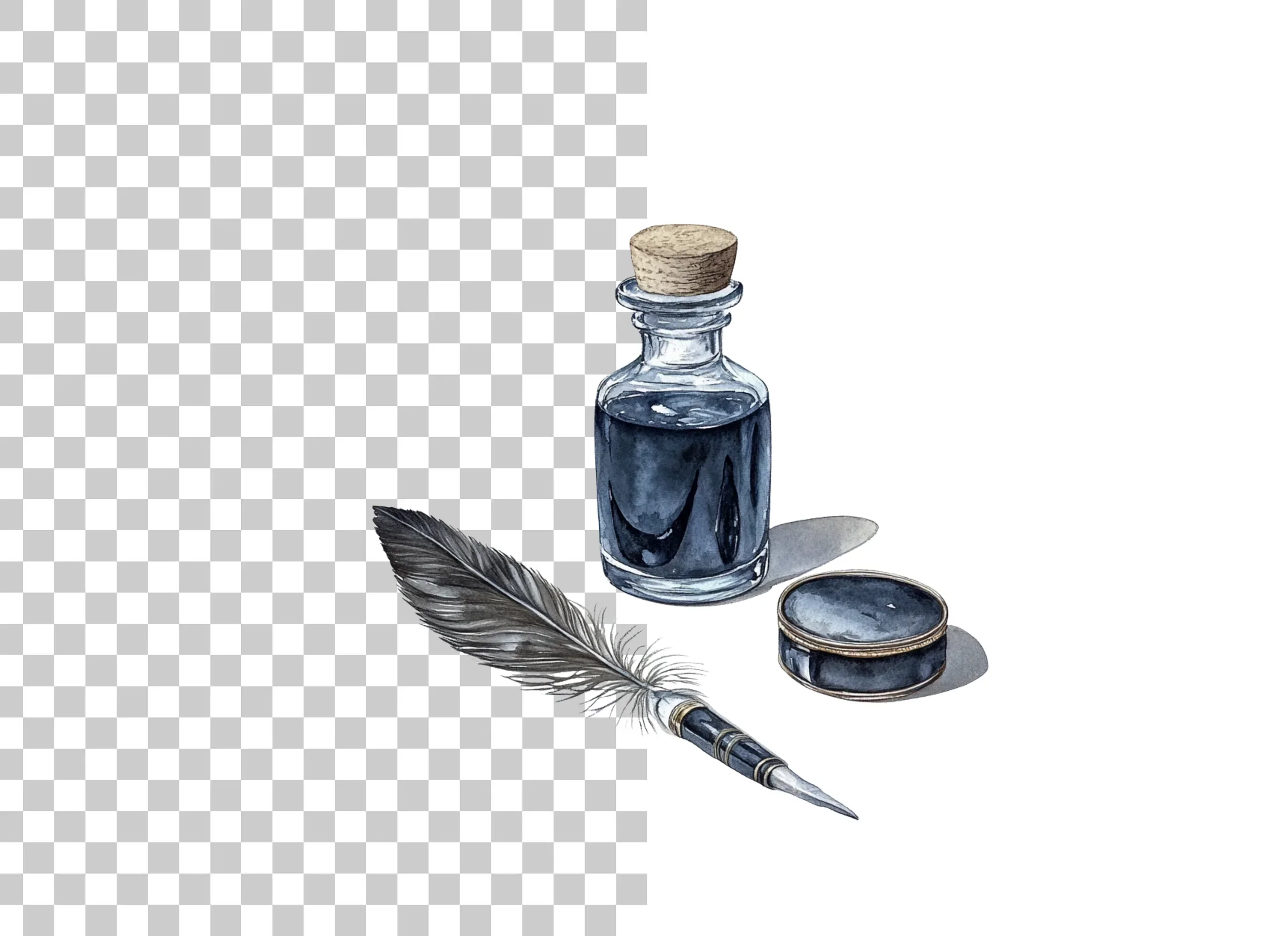 Vintage Inkwell and Quill Pen Clipart Bundle - Image 2