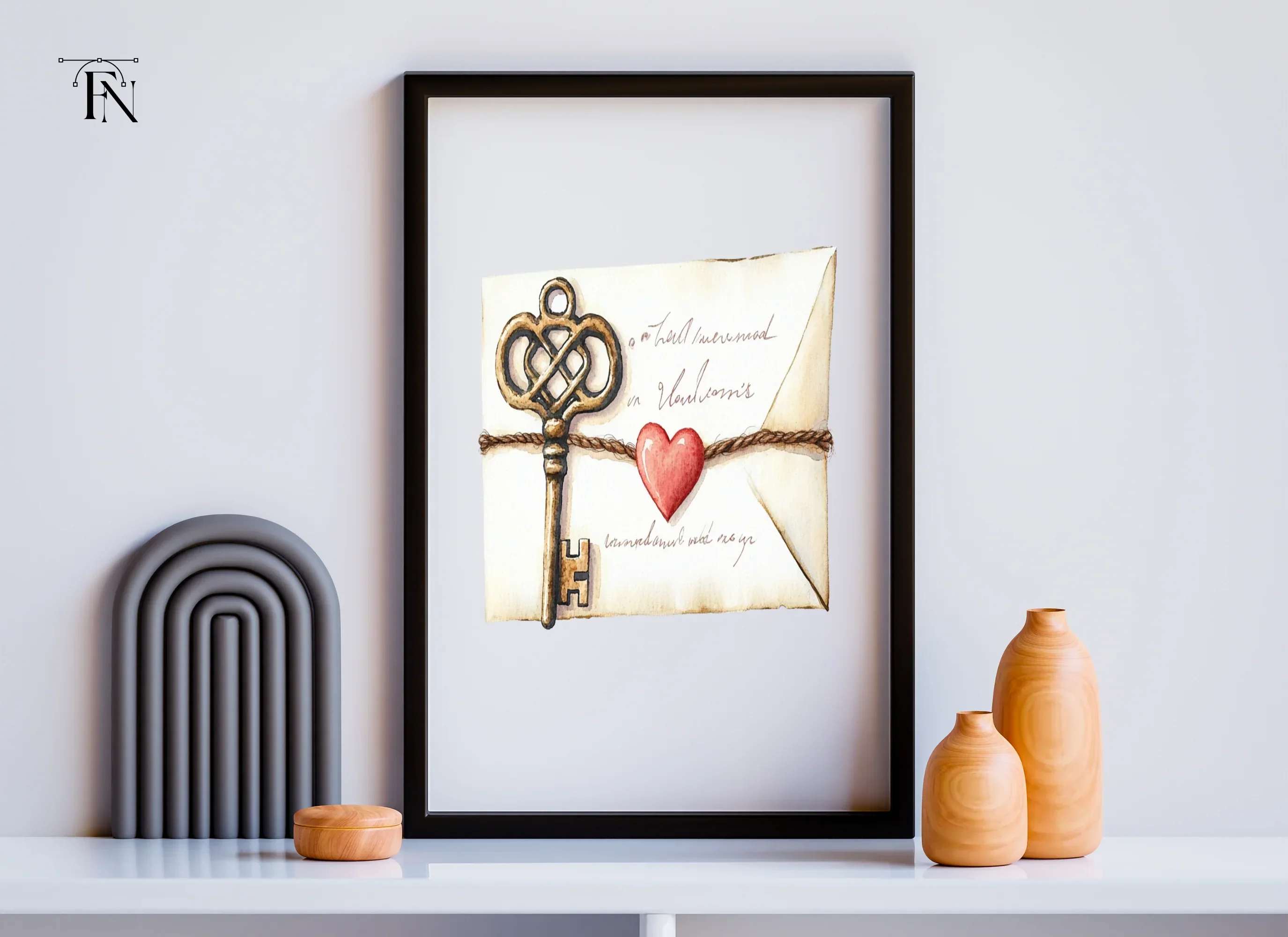Vintage Keys and Love Letters Clipart Bundle - Image 3
