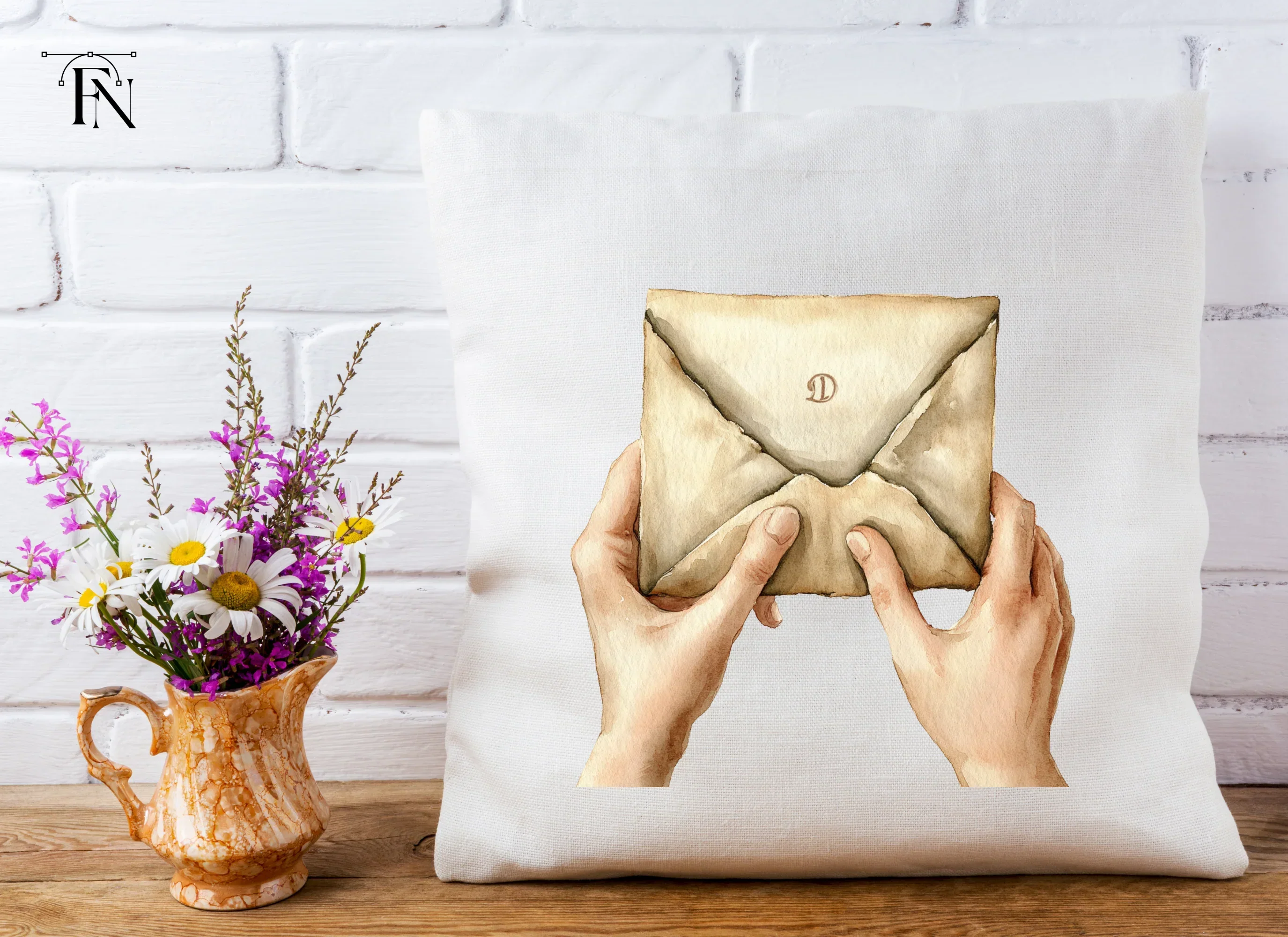 Vintage Letter Hands Clipart Bundle - Image 5