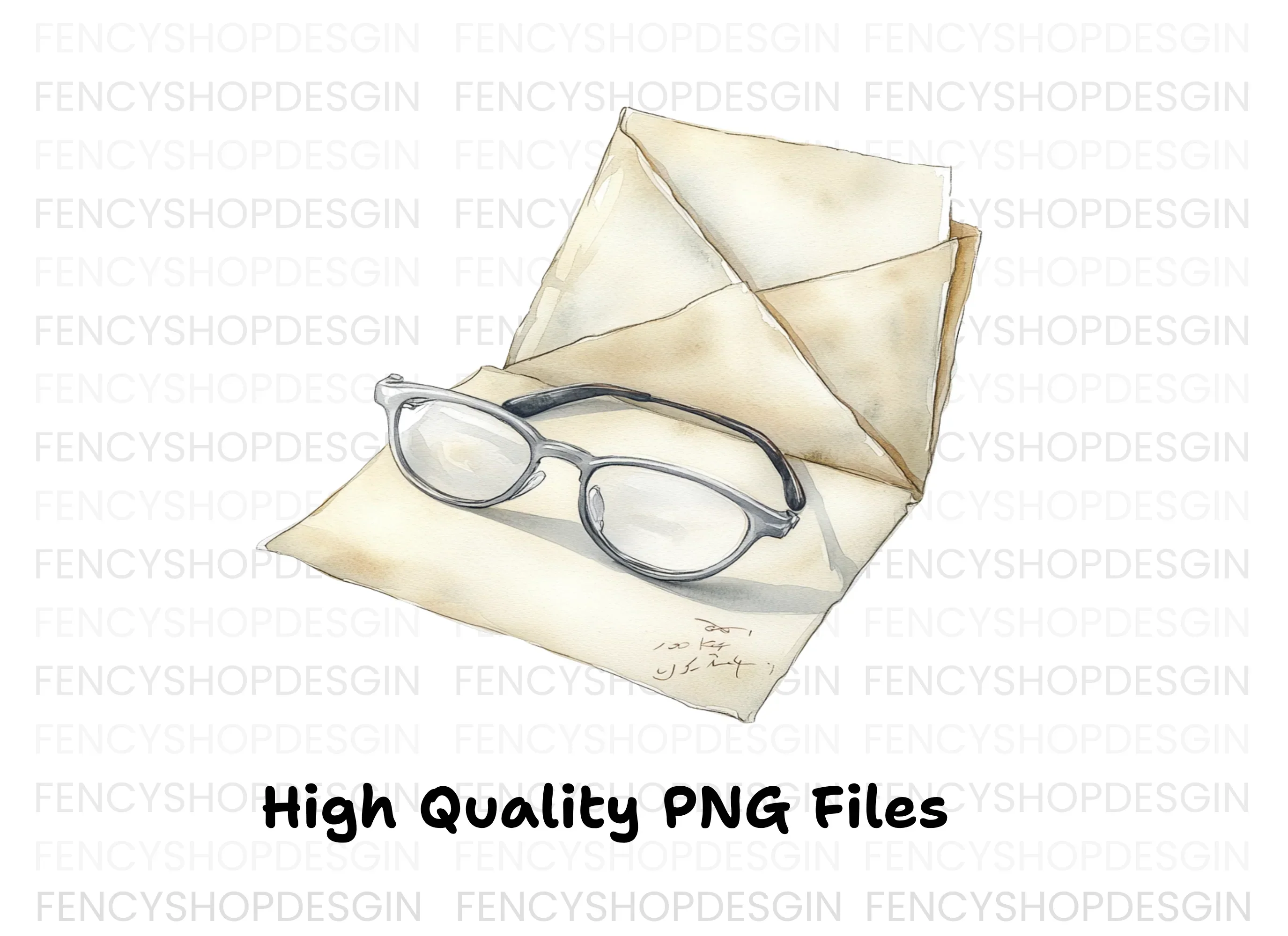 Vintage Letters and Glasses Clipart Bundle - Image 2