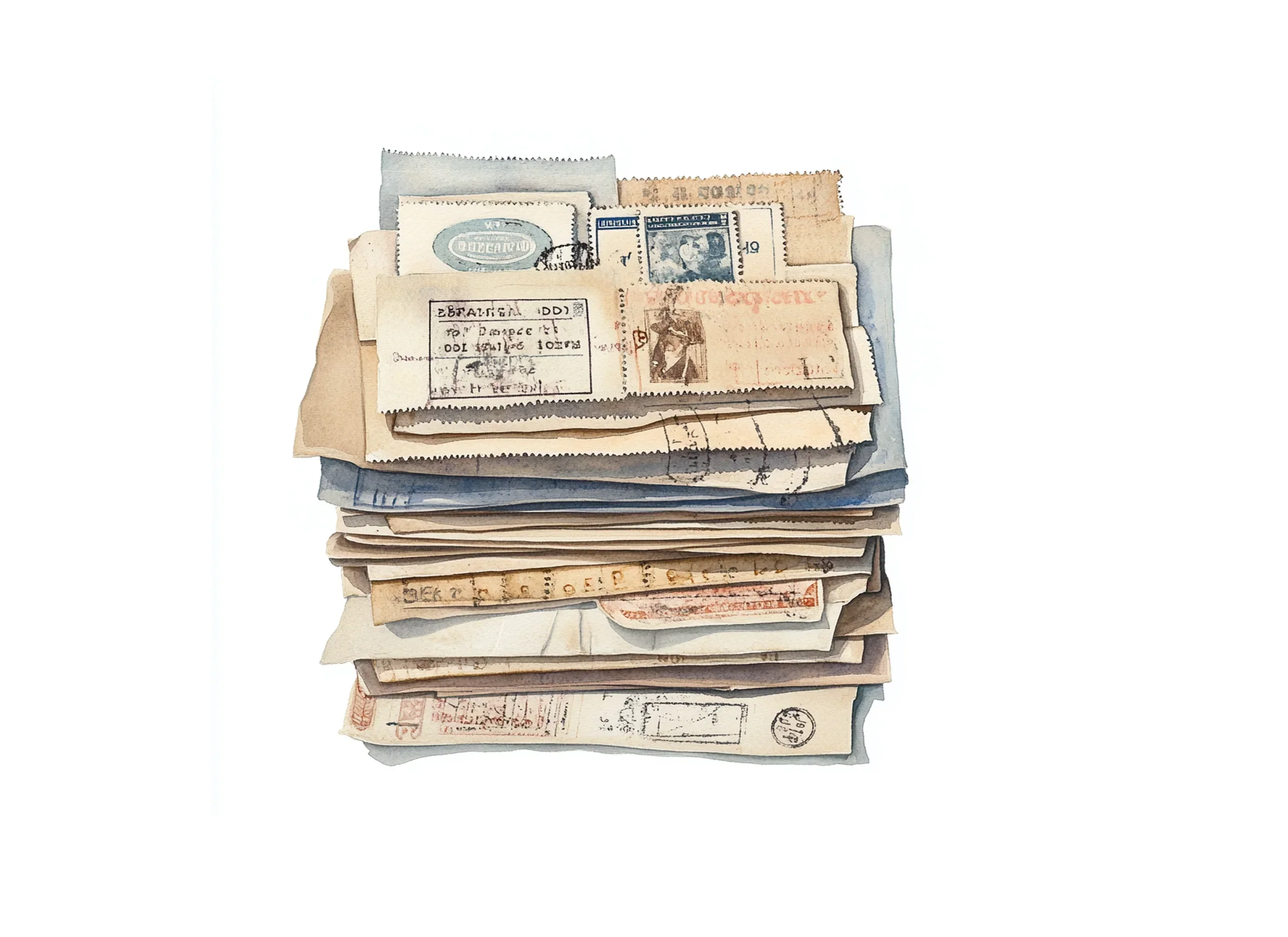 Vintage Letters and Stamps Clipart Bundle - Image 3