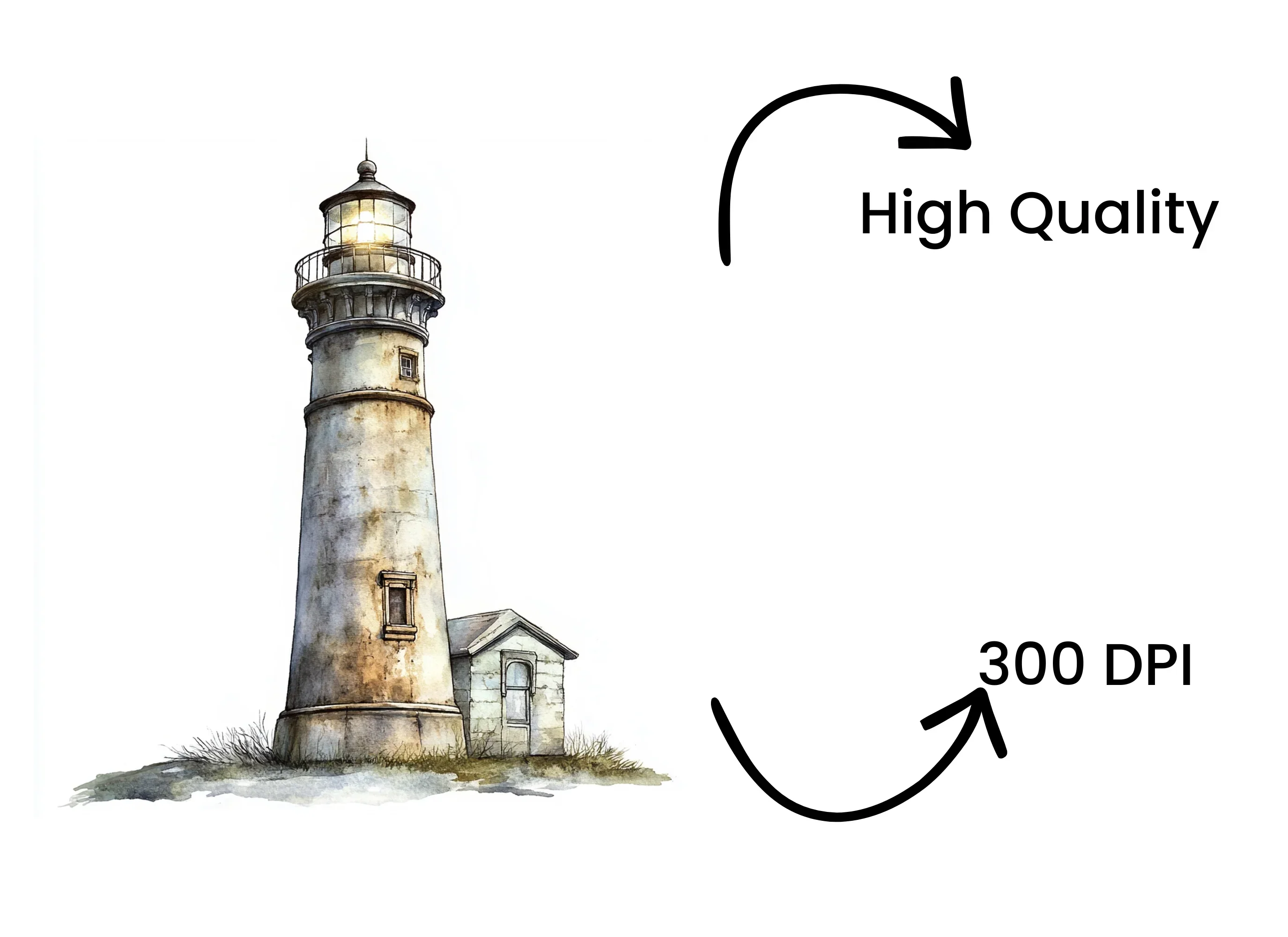 Vintage Lighthouse Illustration Clipart Bundle - Image 4