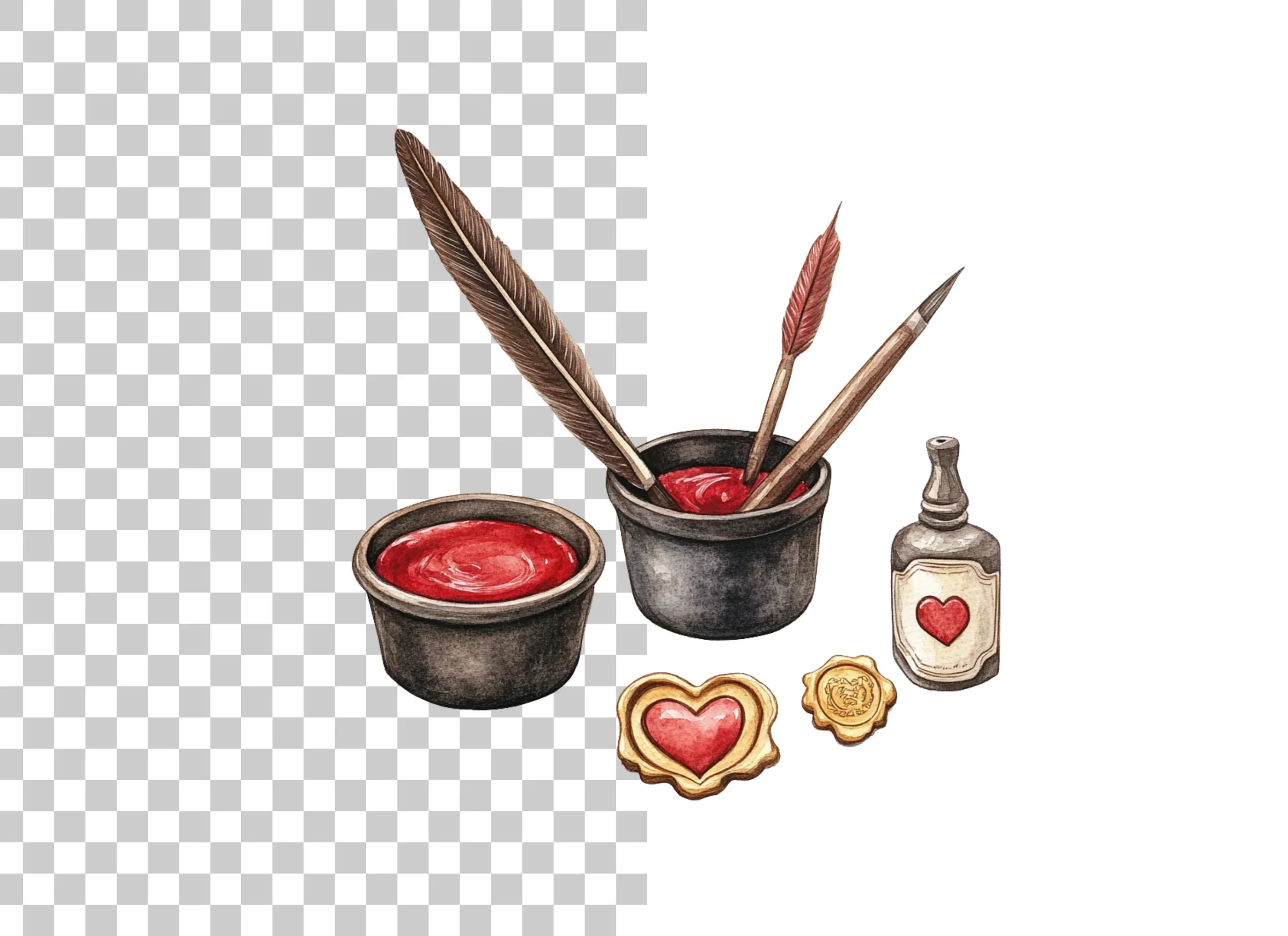 Vintage Love Letter Writing Clipart Bundle - Image 3