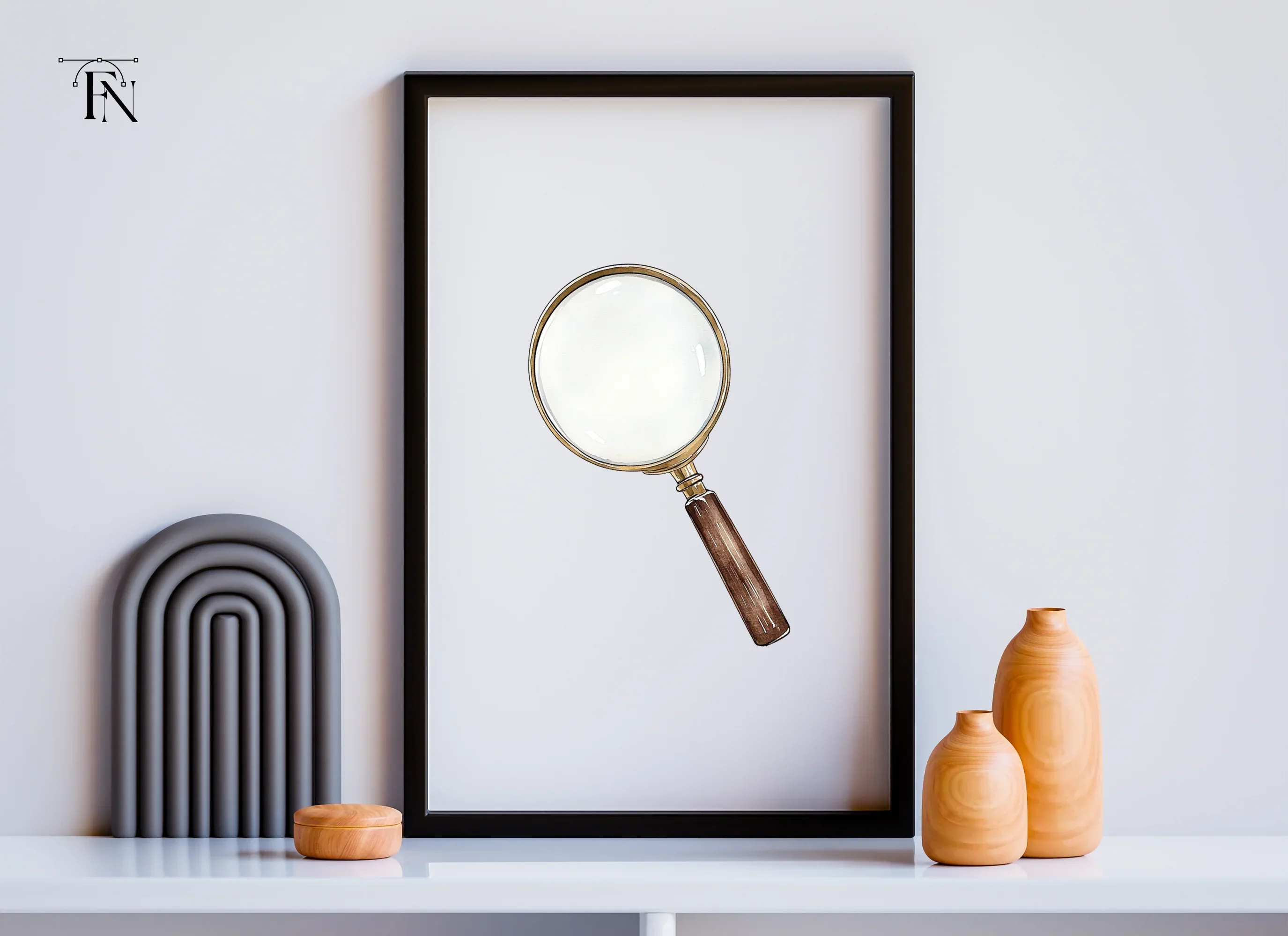 Vintage Magnifying Glass Clipart Bundle - Image 5