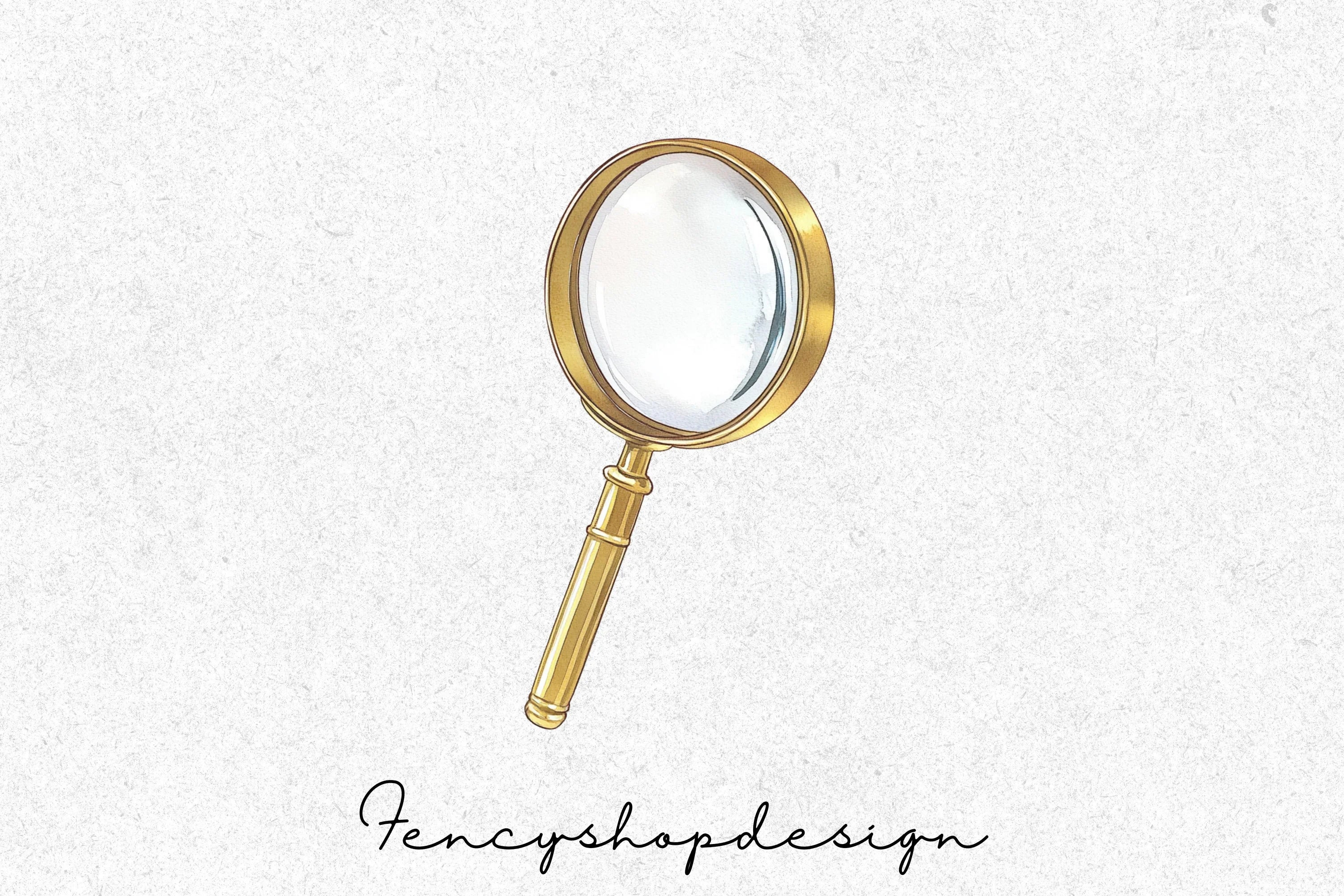 Vintage Magnifying Glass Clipart Bundle - Image 3