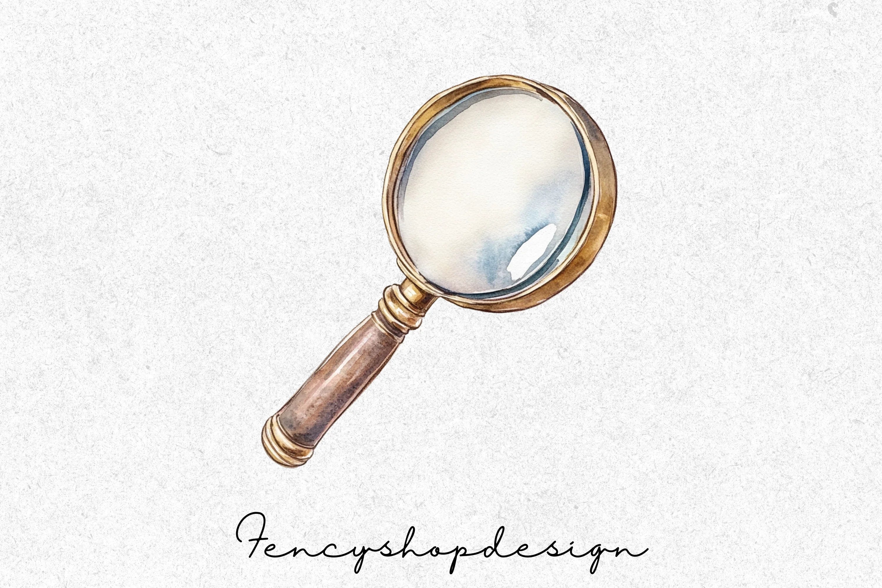Vintage Magnifying Glass Clipart Bundle - Image 4
