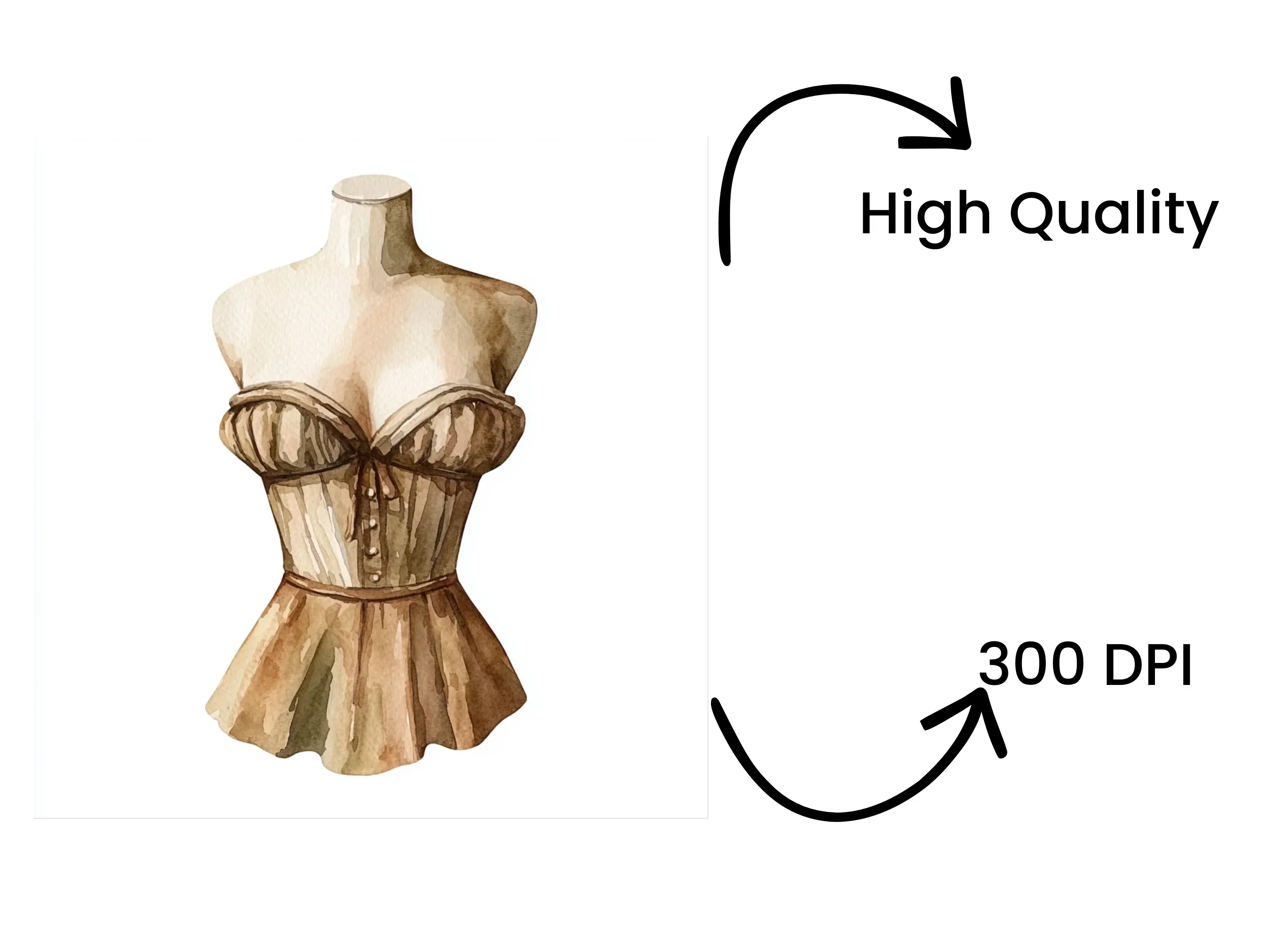 Vintage Mannequin Torso Clipart Bundle - Image 4