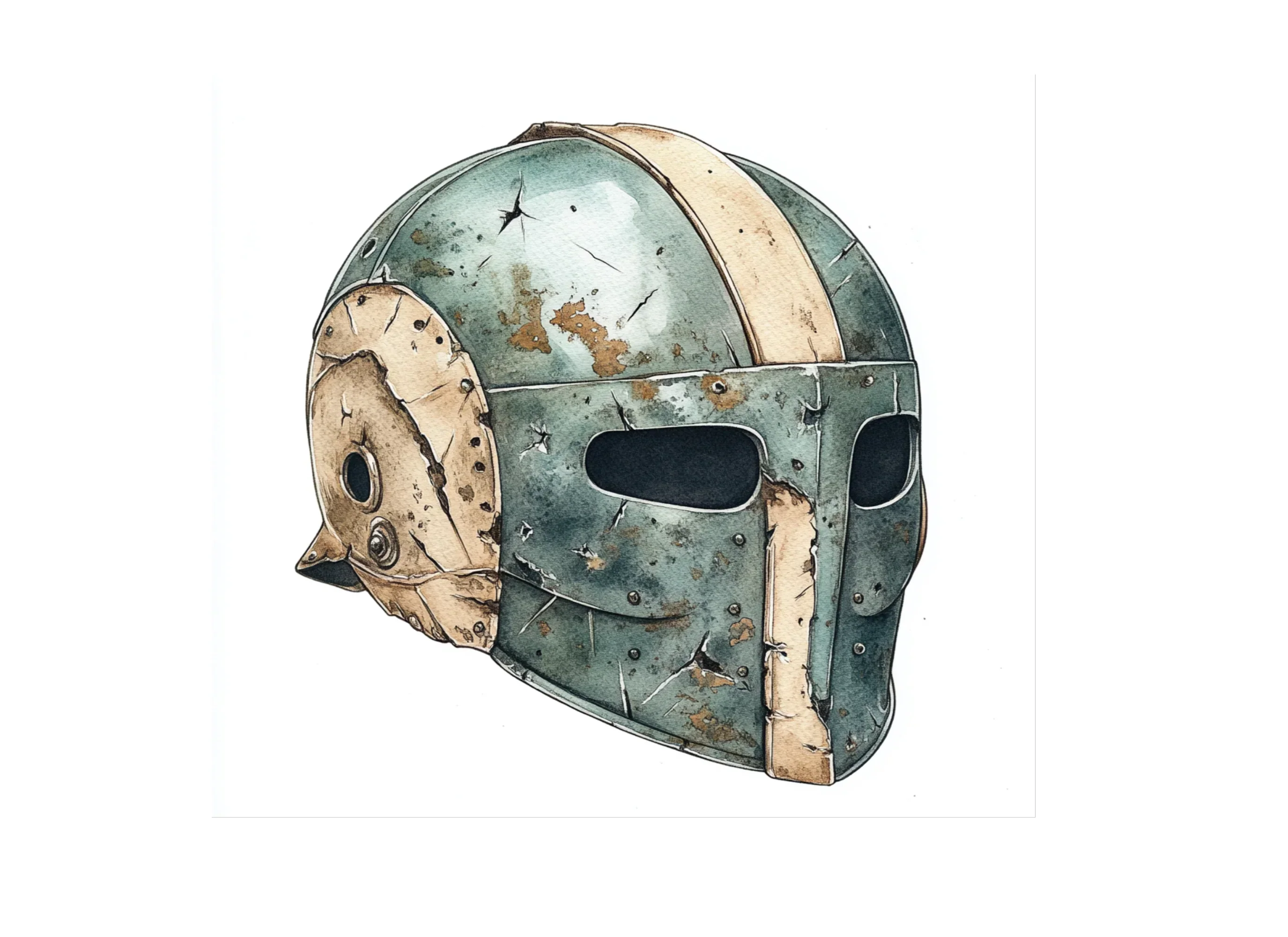 Vintage Medieval Helmet Clipart Bundle - Image 3