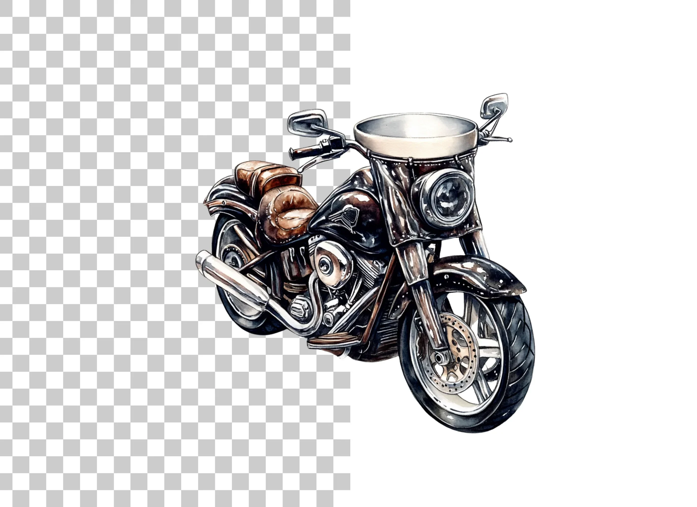 Vintage Motorcycle Clipart Bundle - Image 6