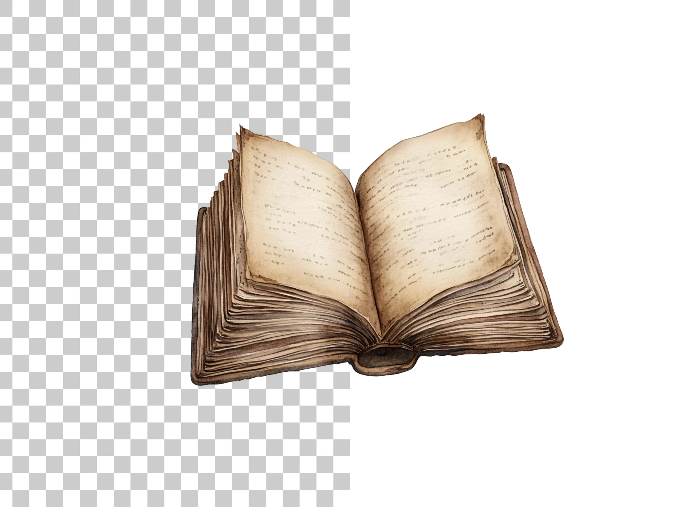 Vintage Open Books Clipart Bundle - Image 3