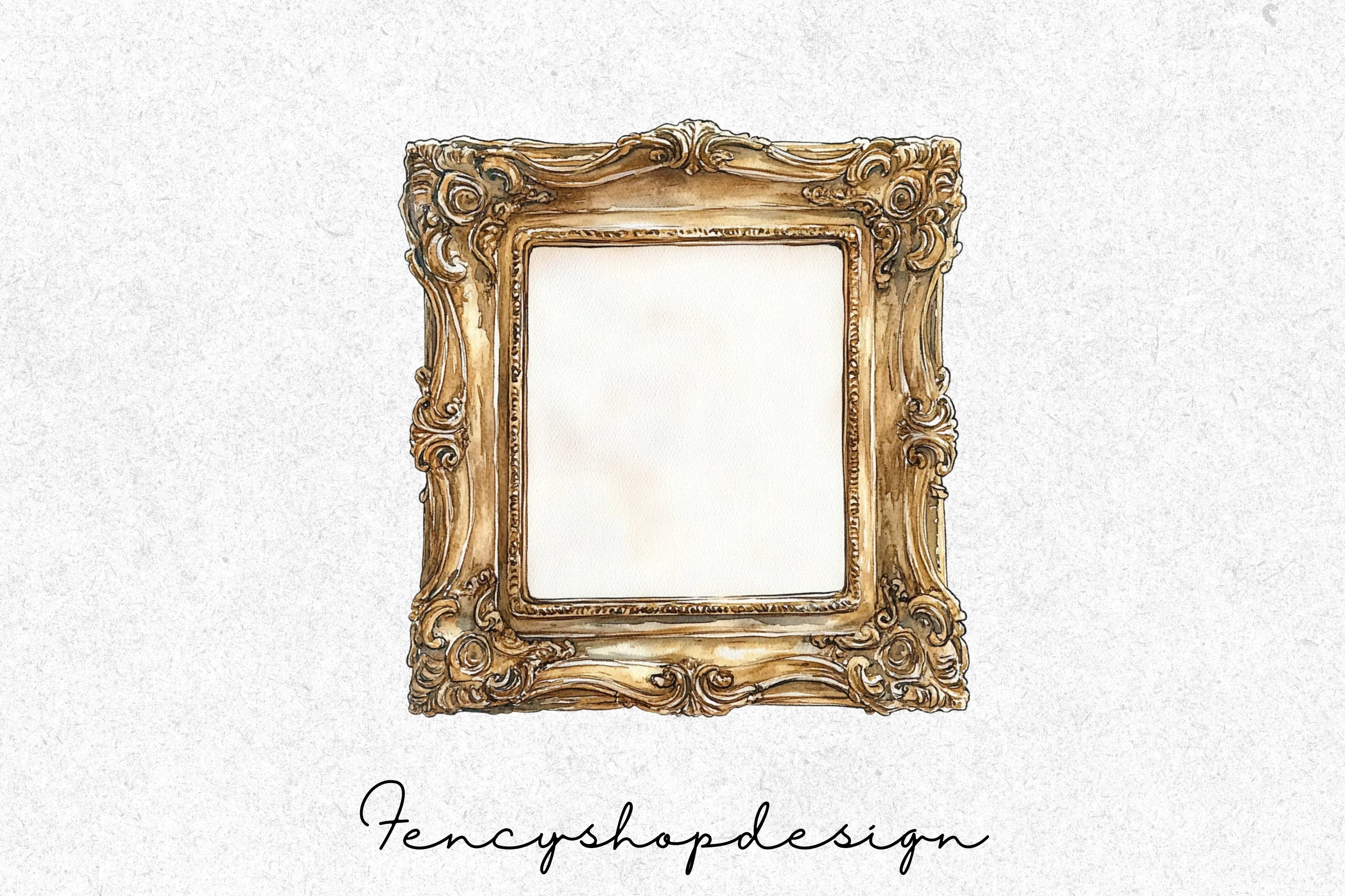 Vintage Ornate Gold Frames Clipart Bundle - Image 8