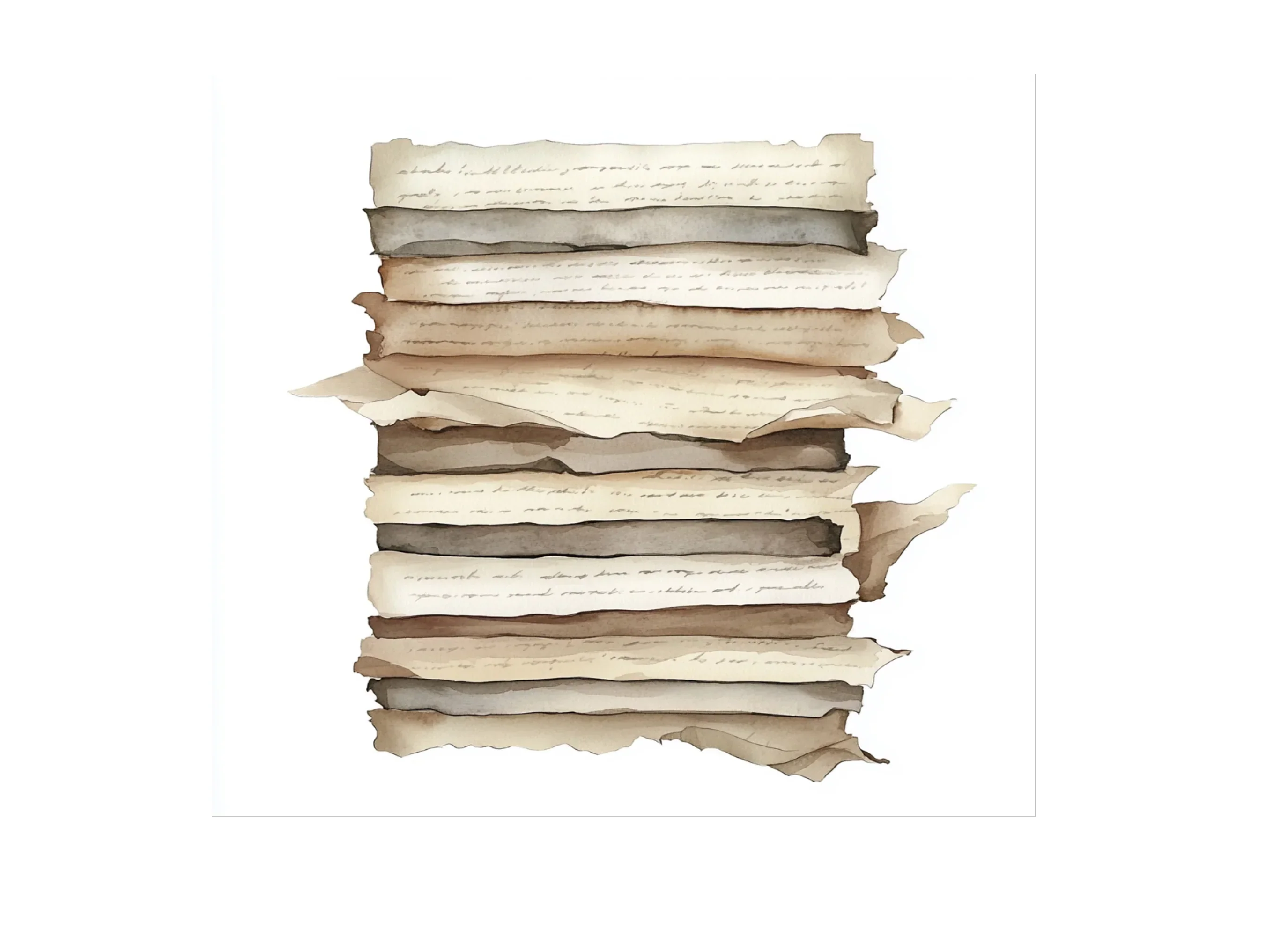 Vintage Paper Stack Clipart Bundle - Image 3