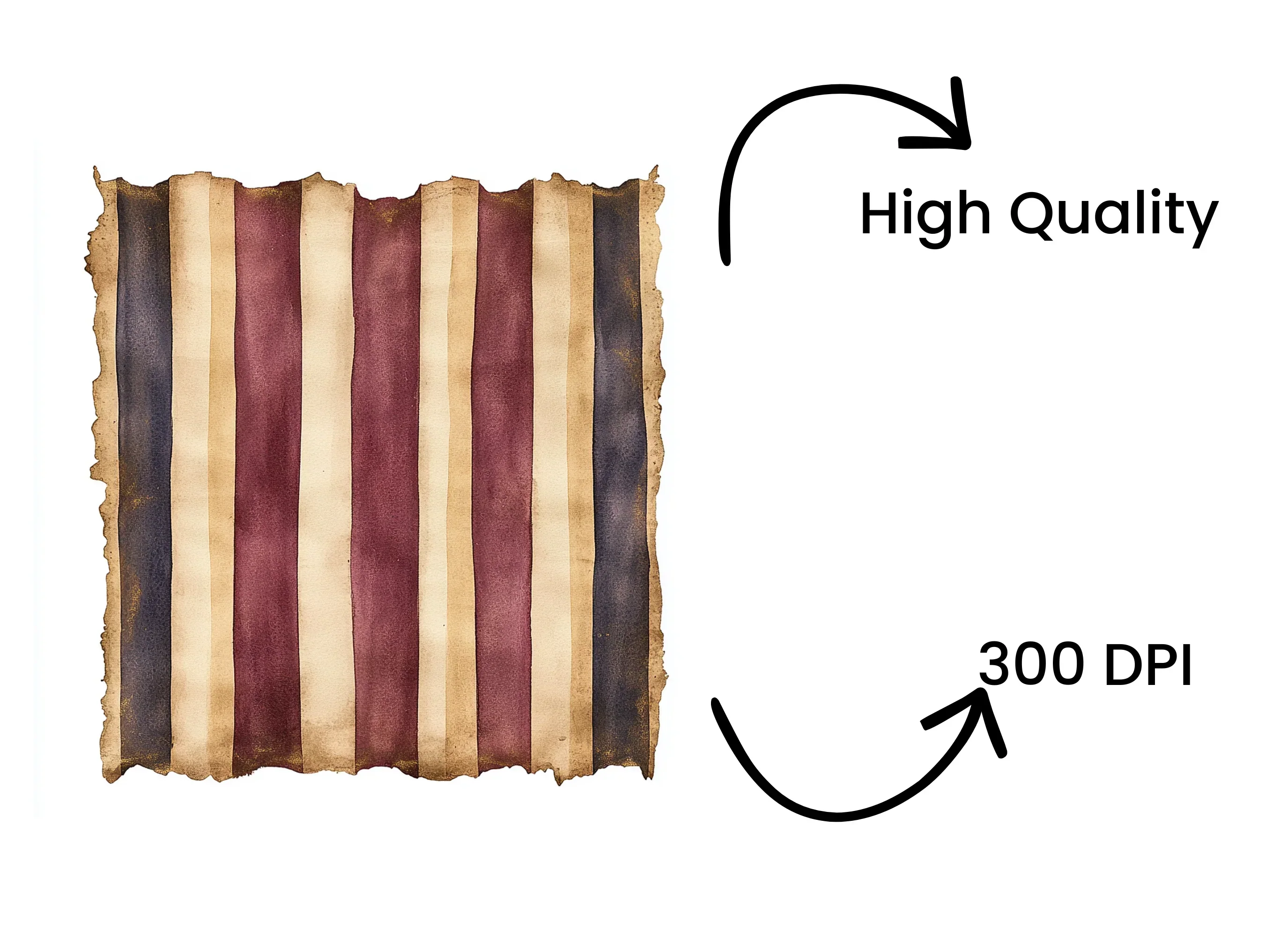 Vintage Patriotic Striped Clipart Bundle - Image 4