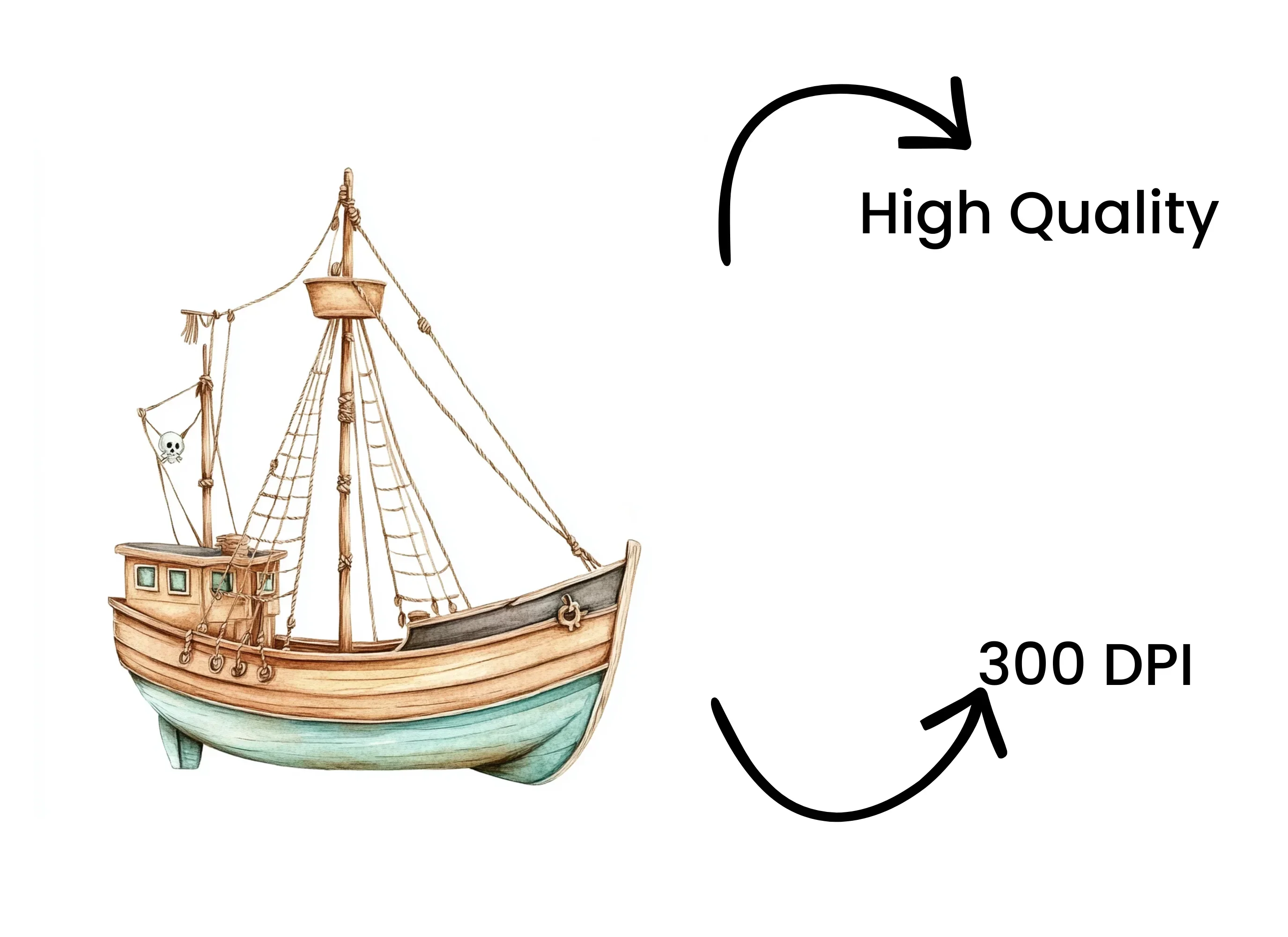 Vintage Pirate Ships Clipart Bundle - Image 4