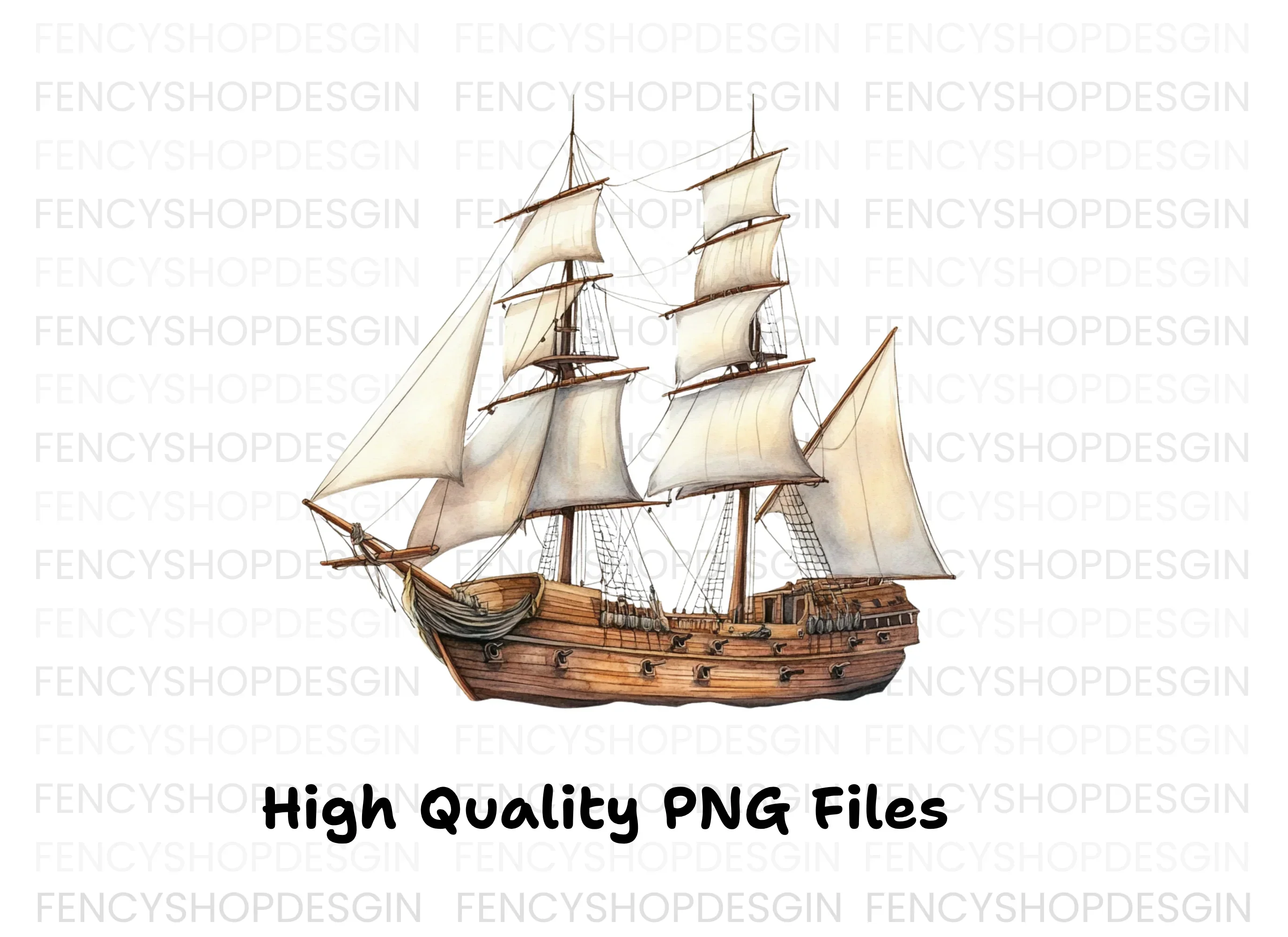 Vintage Sailing Ships Clipart Bundle - Image 3