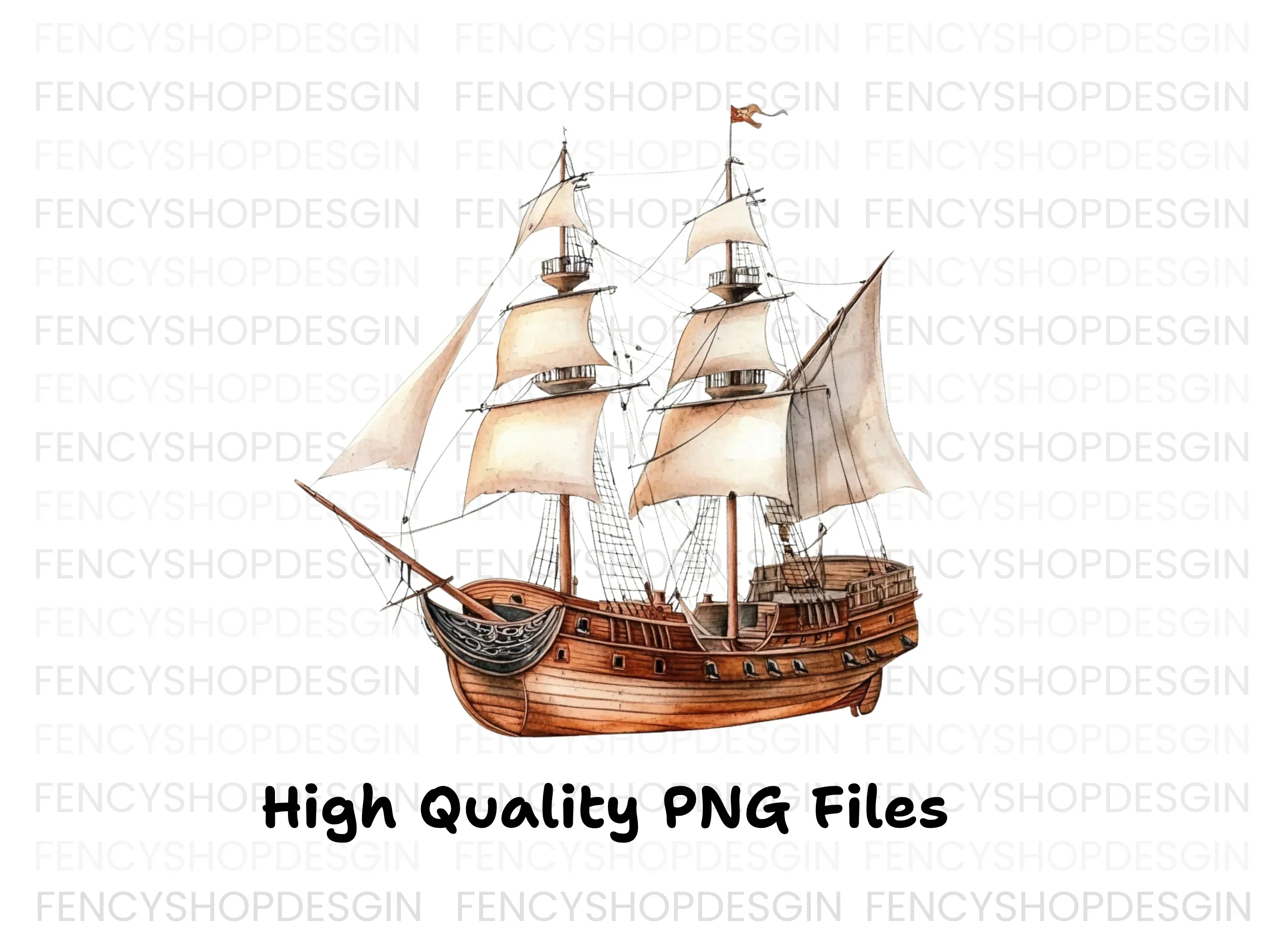 Vintage Sailing Ships Clipart Bundle - Image 3