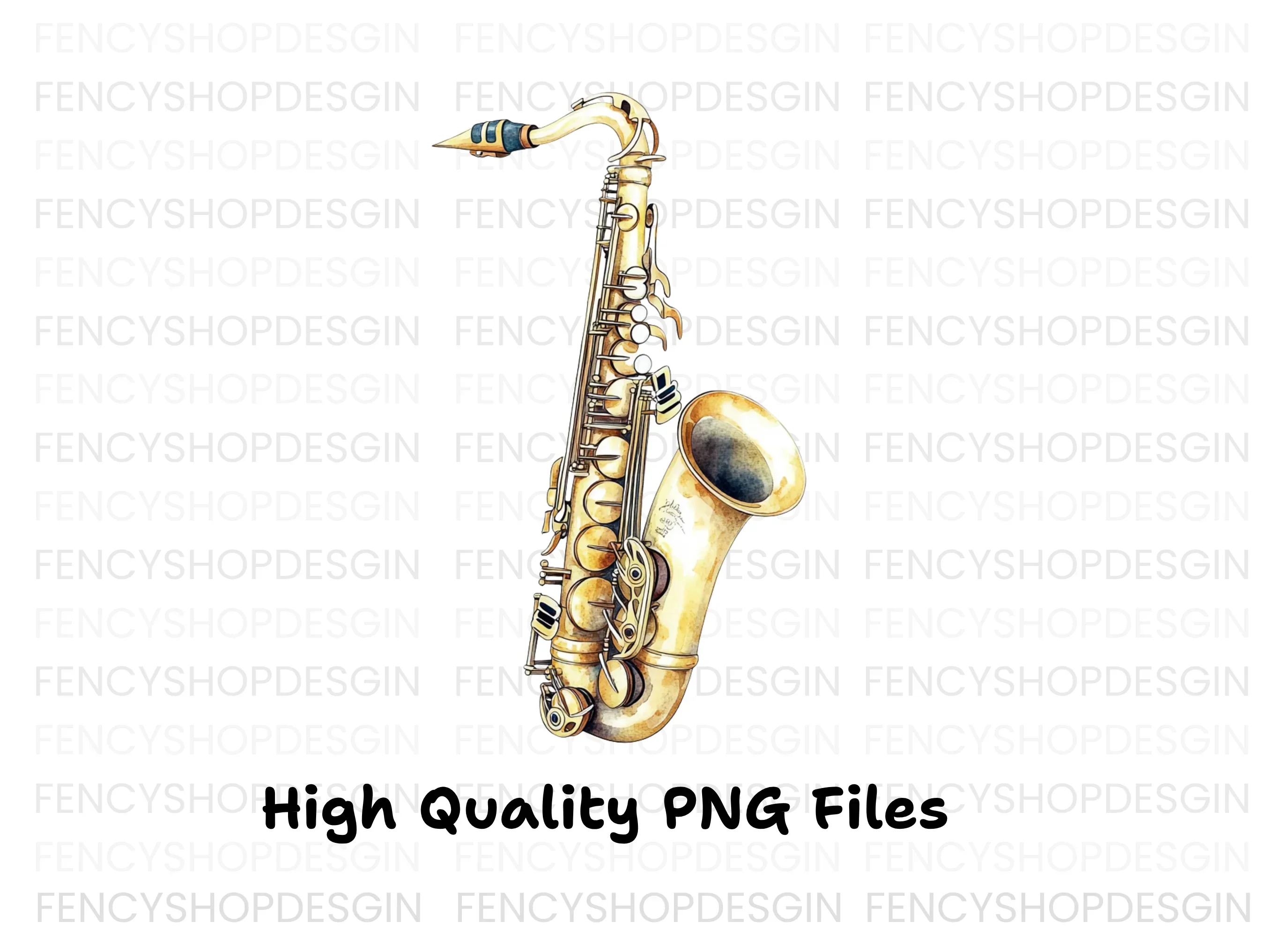 Vintage Saxophone Musical Instrument Clipart Bundle - Image 3