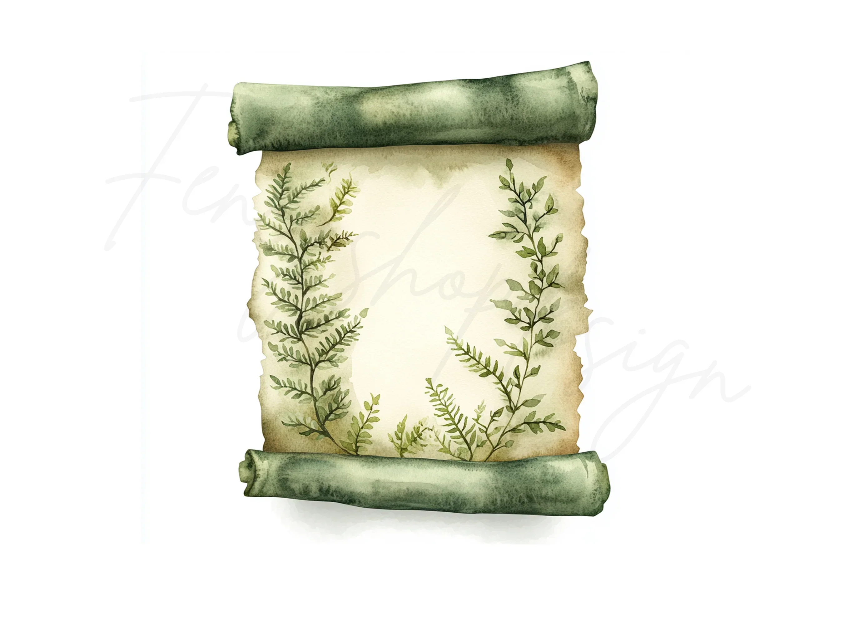 Vintage Scroll Fern Clipart Bundle - Image 2