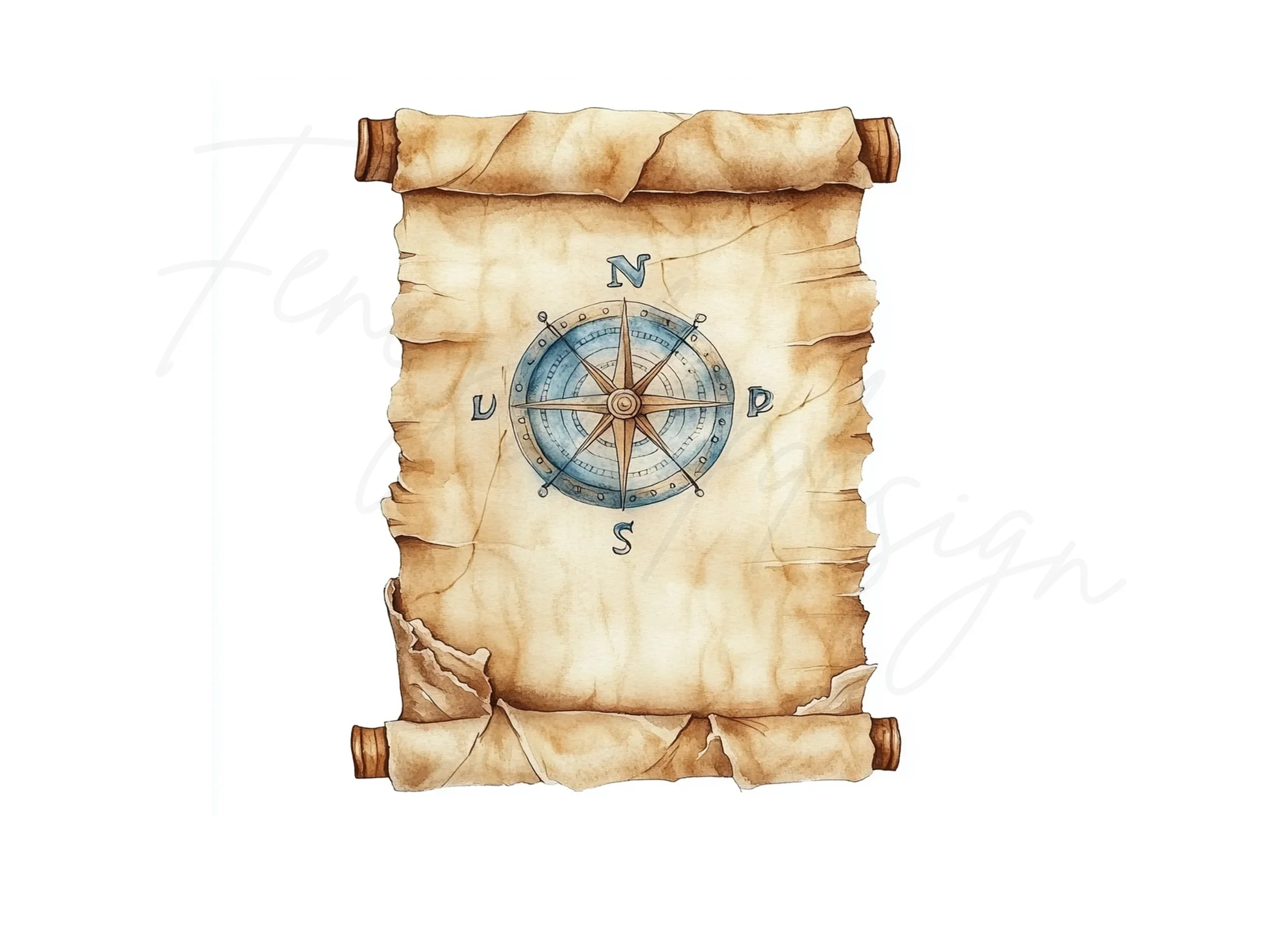 Vintage Scroll Maps Clipart Bundle - Image 2