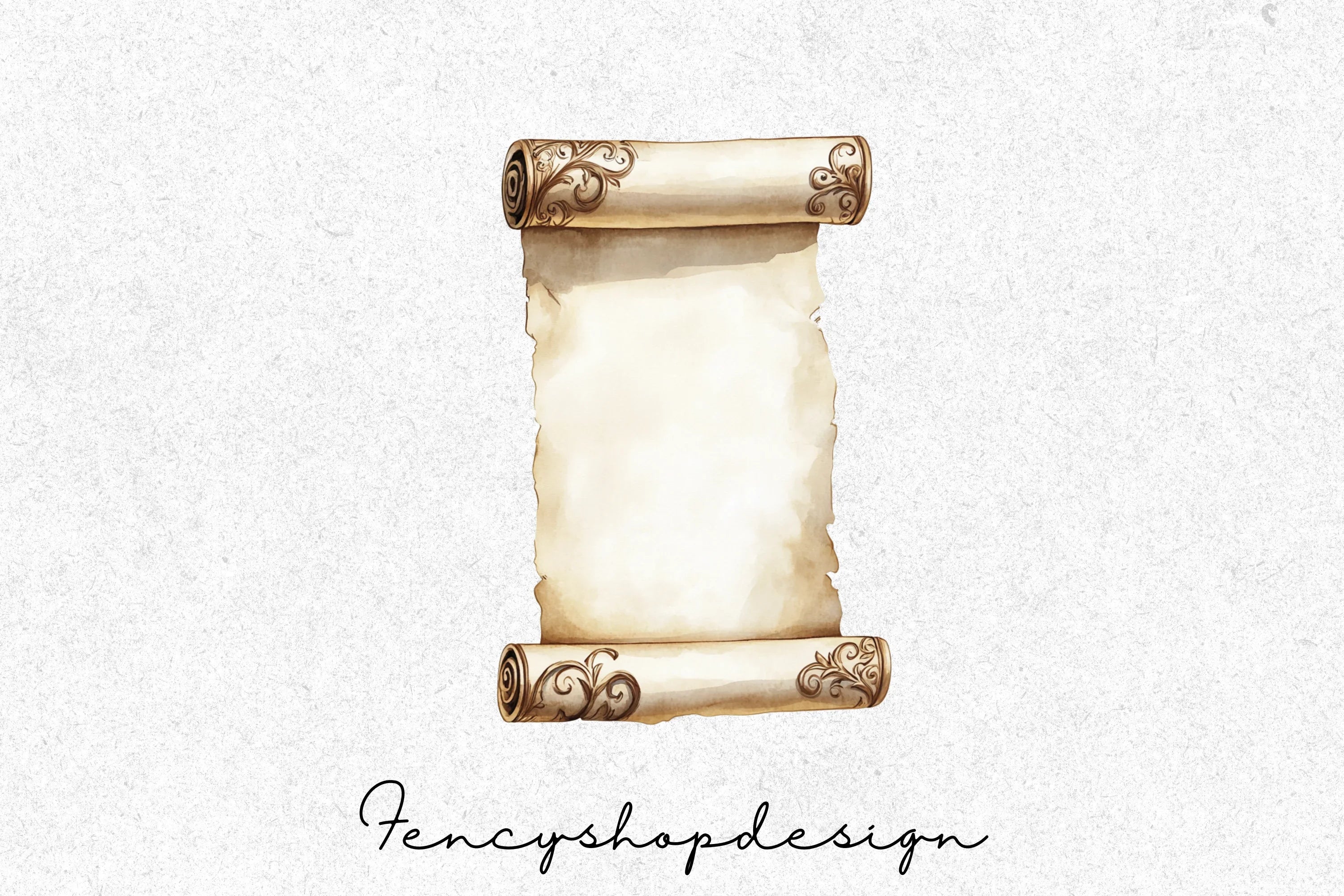 Vintage Scroll Rolls Clipart Bundle - Image 8