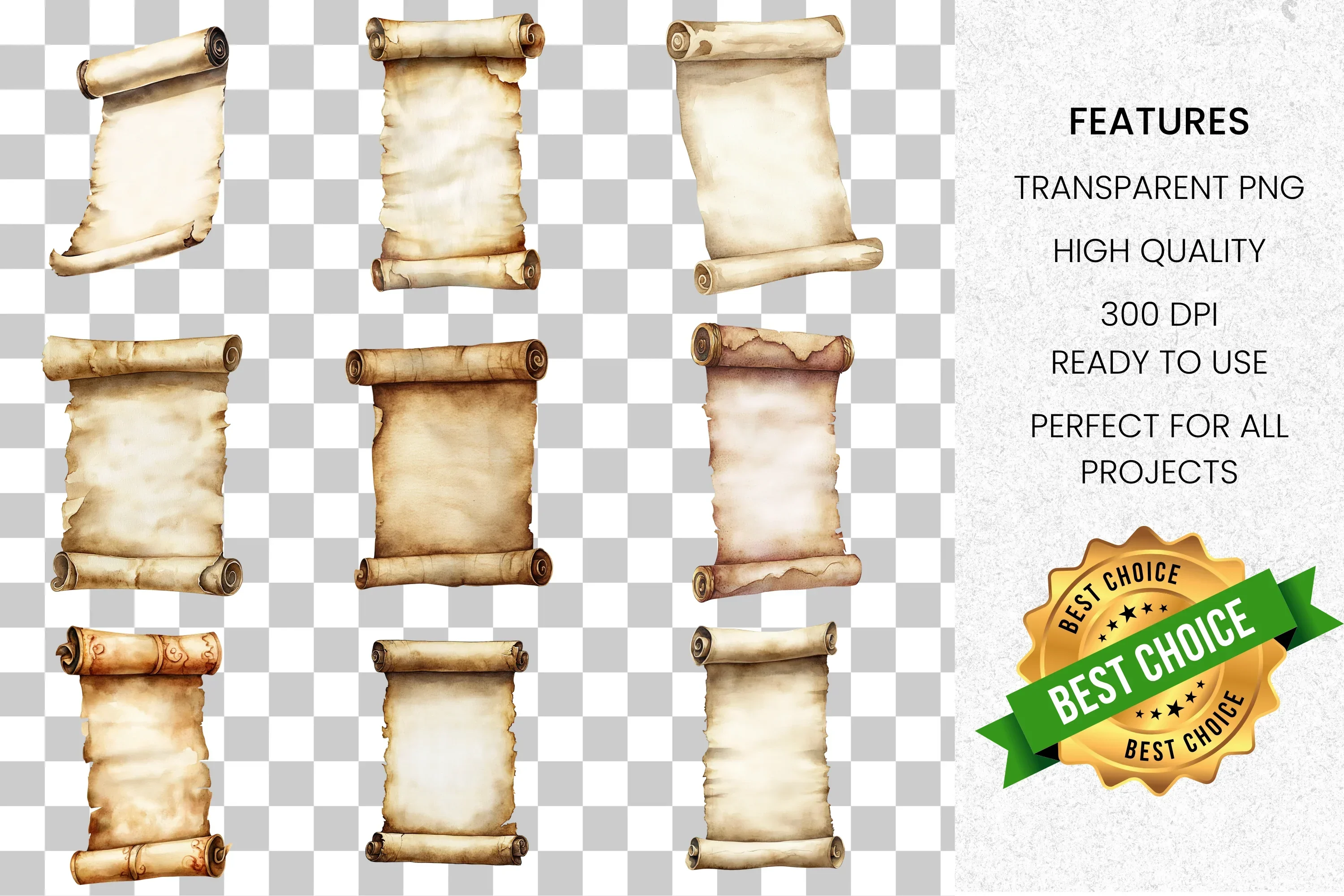 Vintage Scrolls Clipart Bundle - Image 2