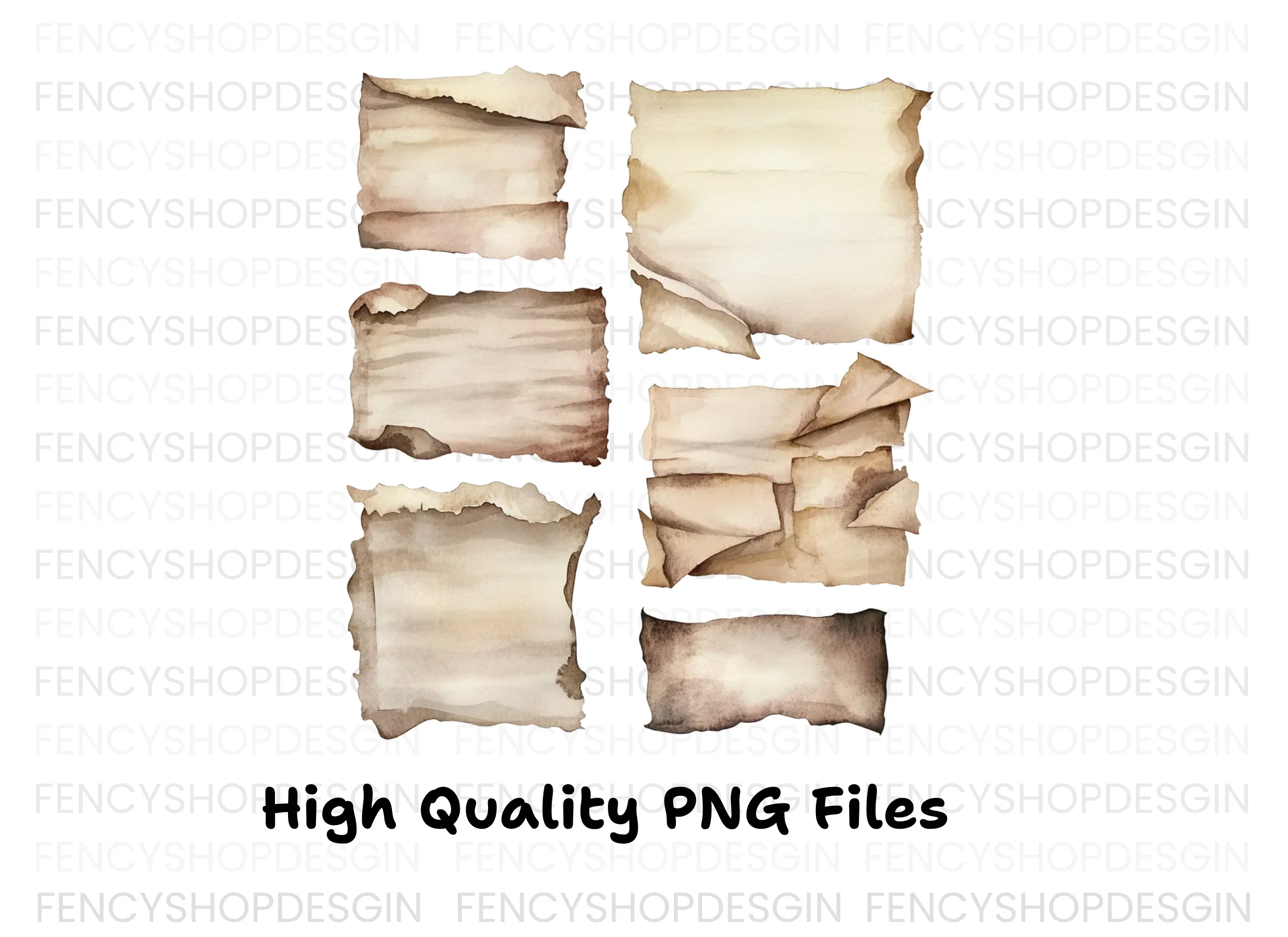 Vintage Scrolls Torn Edges Clipart Bundle - Image 3