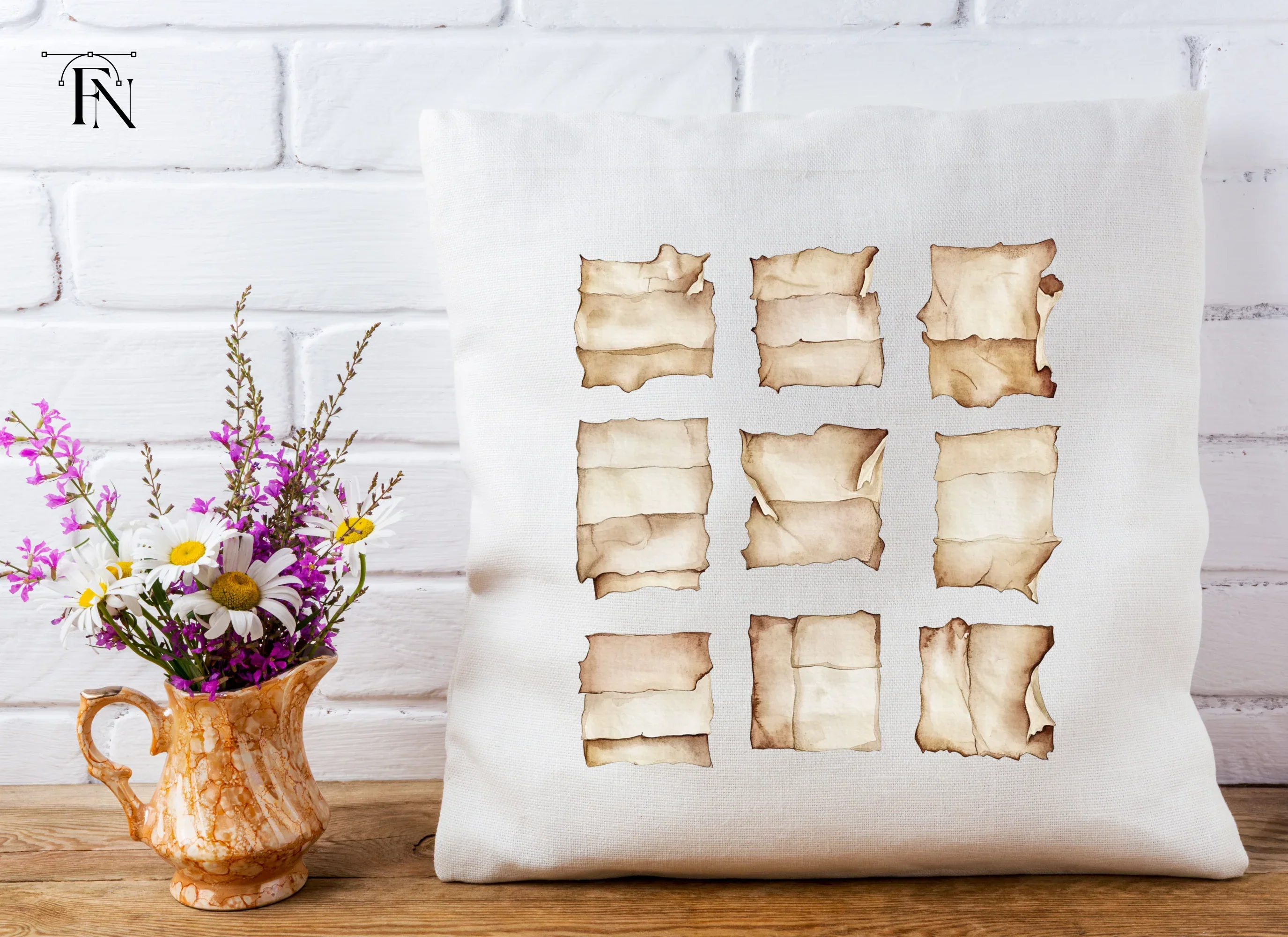 Vintage Scrolls Torn Edges Clipart Bundle - Image 5